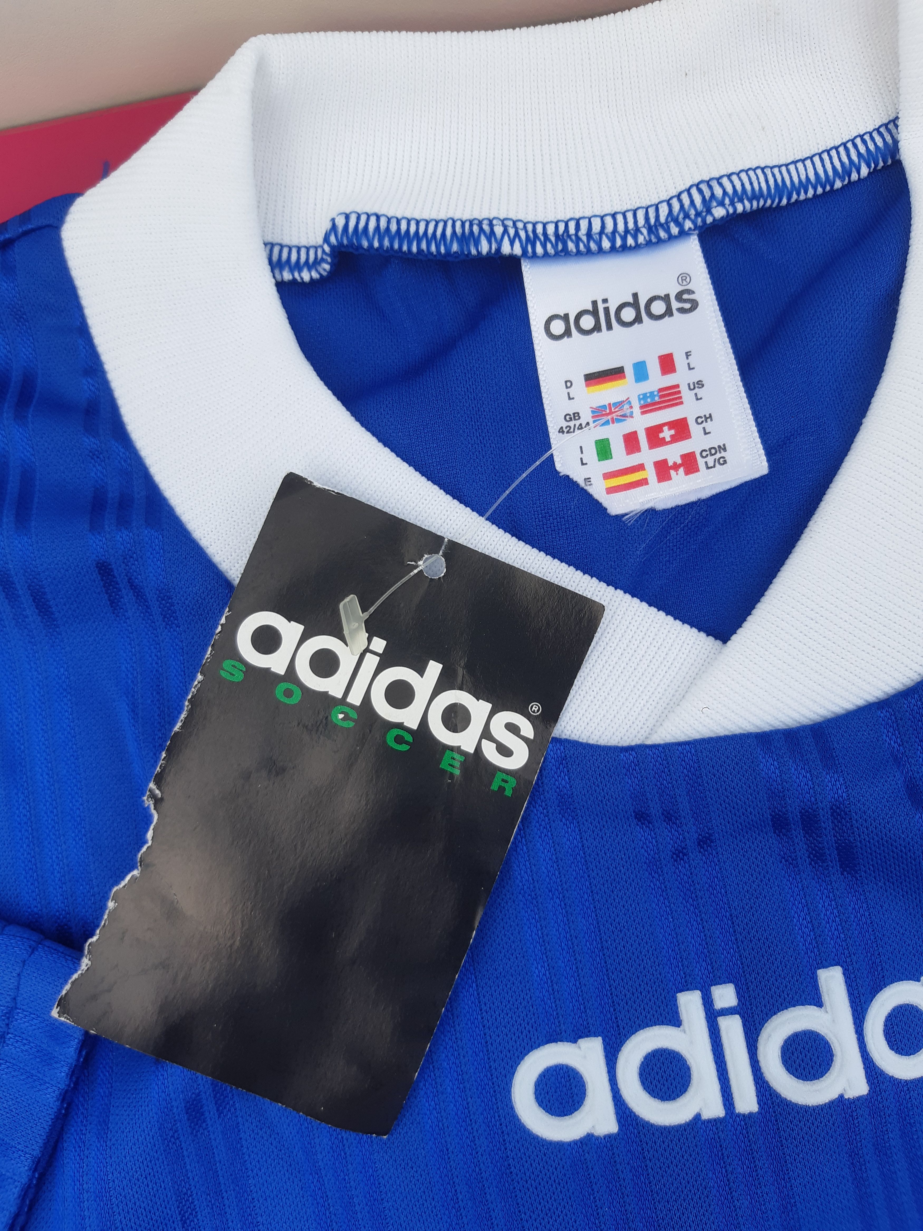 Adidas Vintage 90s ADIDAS Soccer Jersey Made in England size L NWT Size US L / EU 52-54 / 3 - 4 Thumbnail