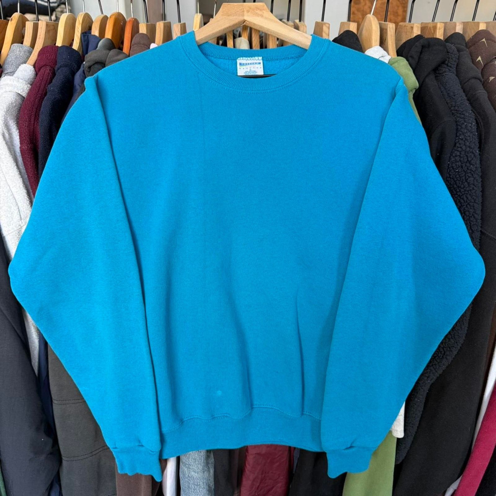 Other Vintage 90s Cheetah Blue Blank Sweatshirt Size US M / EU 48-50 / 2 - 1 Thumbnail