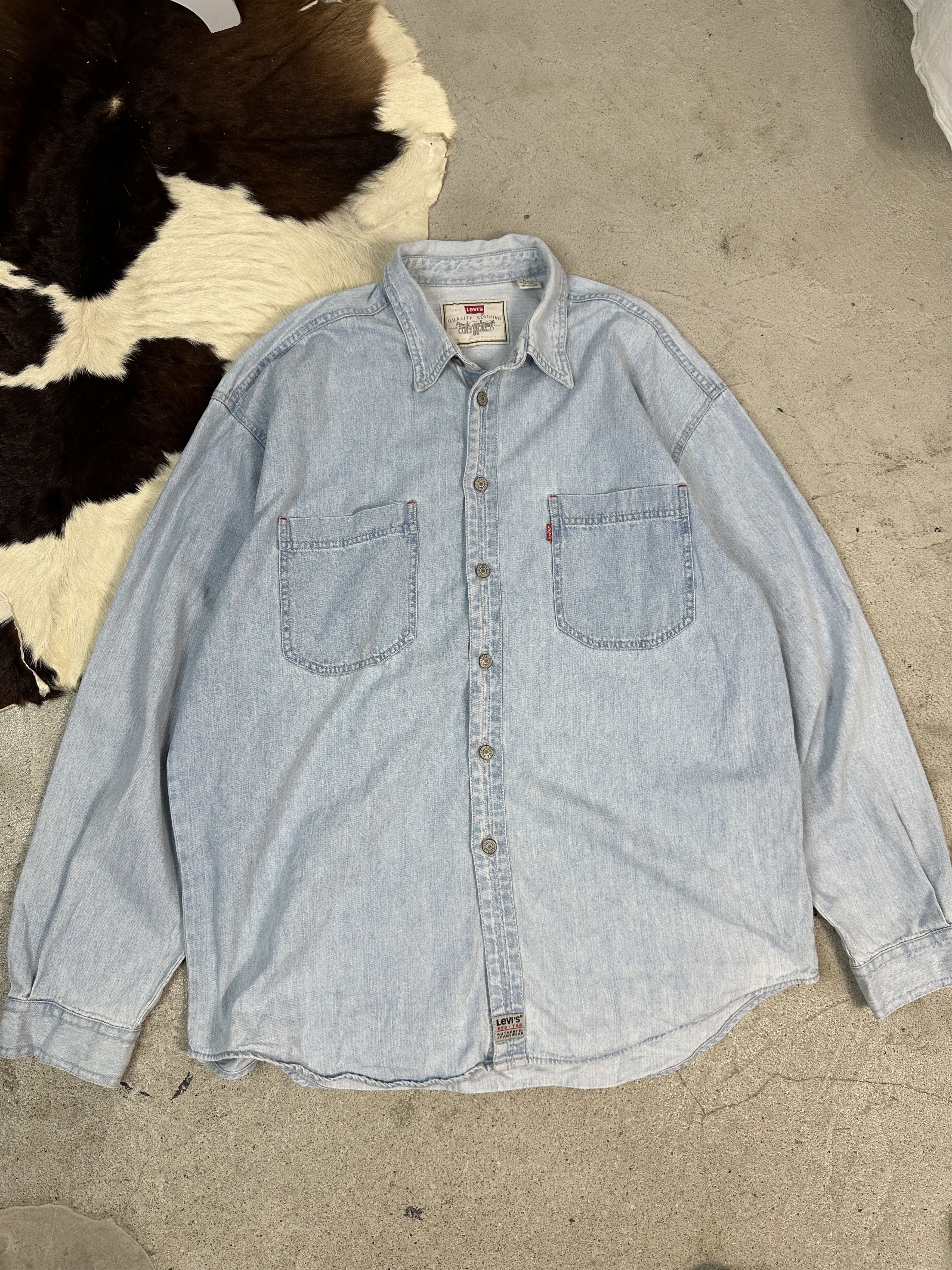 Levi's × Vintage Vintage Denim Casual Y2K Overshirt Levi’s Shirt Size US L / EU 52-54 / 3 - 1 Thumbnail