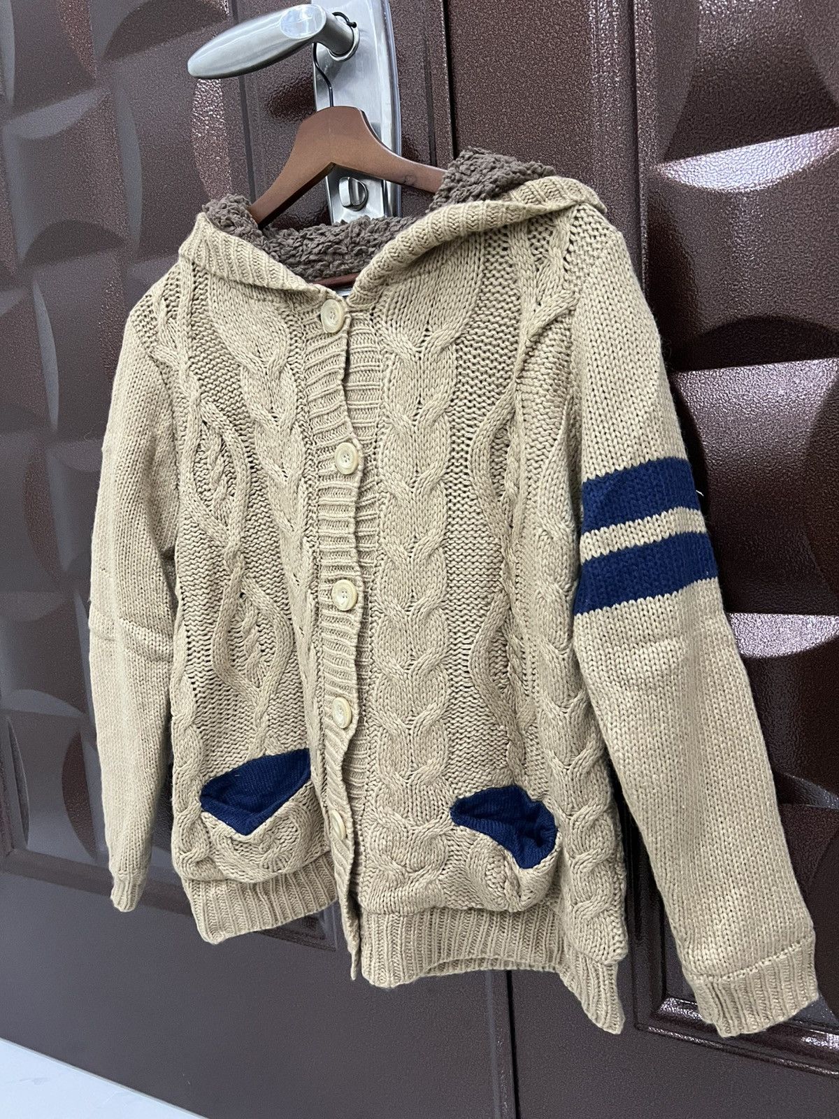 Japanese Brand Vintage Button Up Soft Merino Knitwear Hooded Sweater Size US M / EU 48-50 / 2 - 4 Thumbnail
