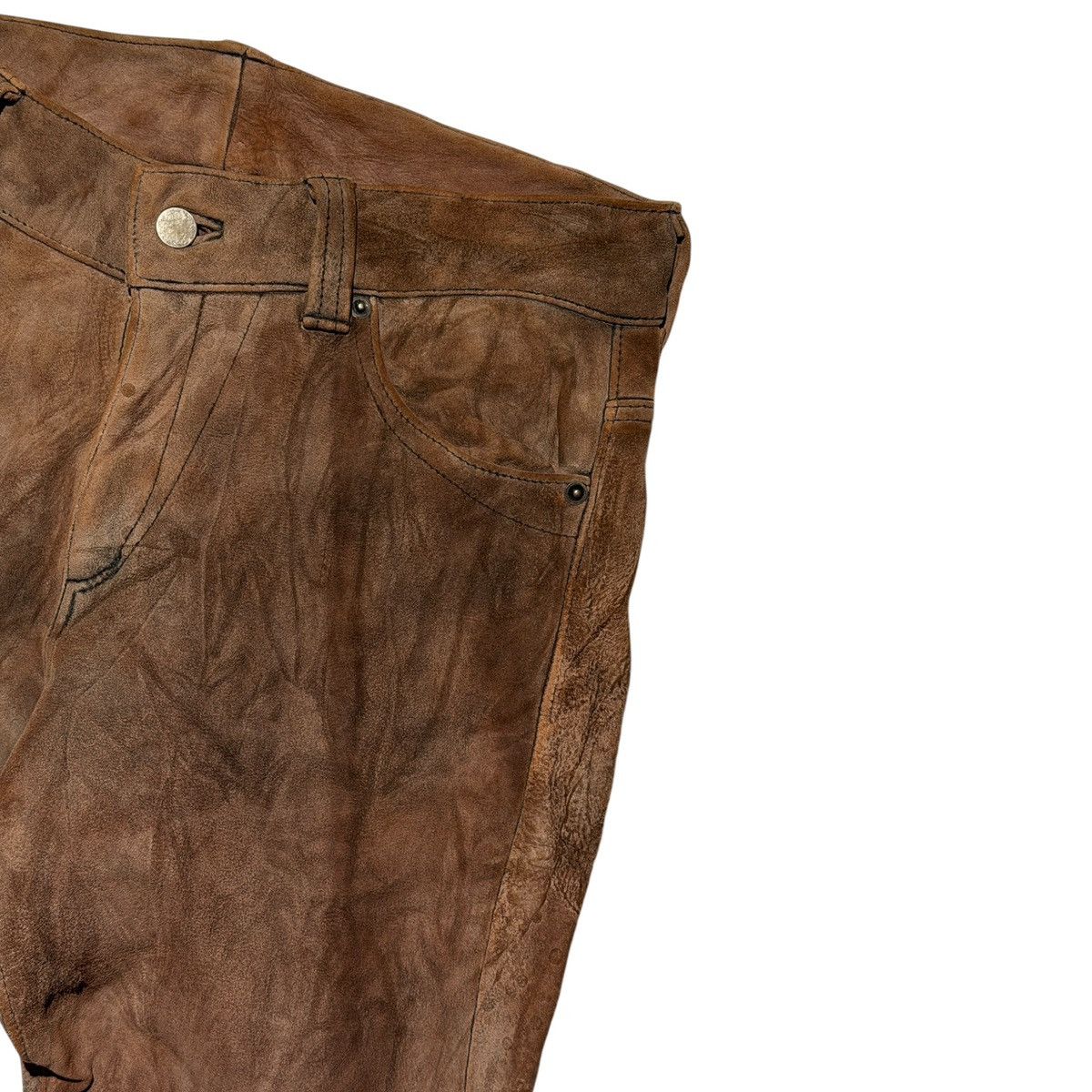Vintage Sueded leather flared pant Size US 30 / EU 46 - 2 Thumbnail