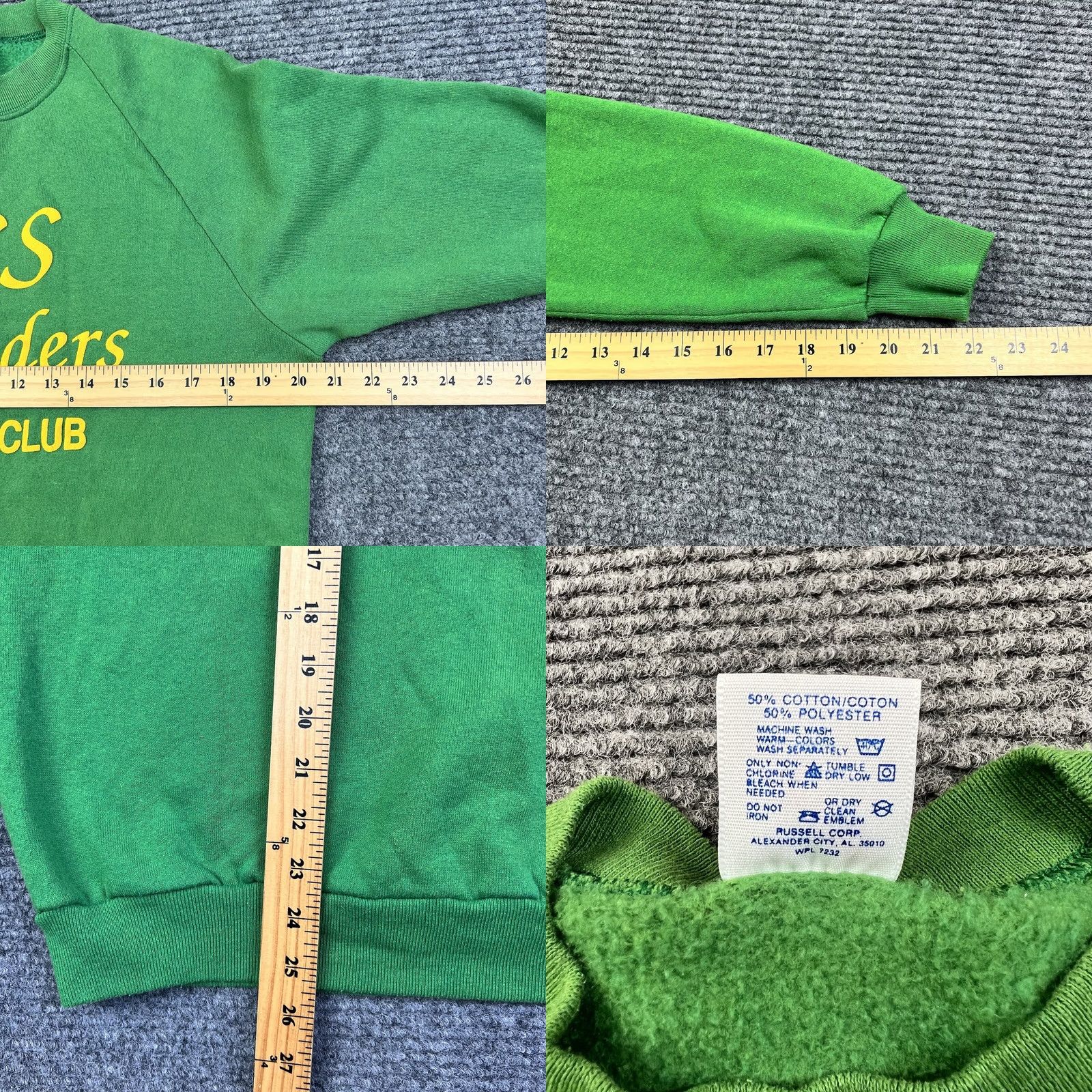 Jerzees VINTAGE Jerzees Booster Club Raglan Crewneck Sweatshirt M Green 90s Graphic Print Mens Medium Size US M / EU 48-50 / 2 - 8 Thumbnail
