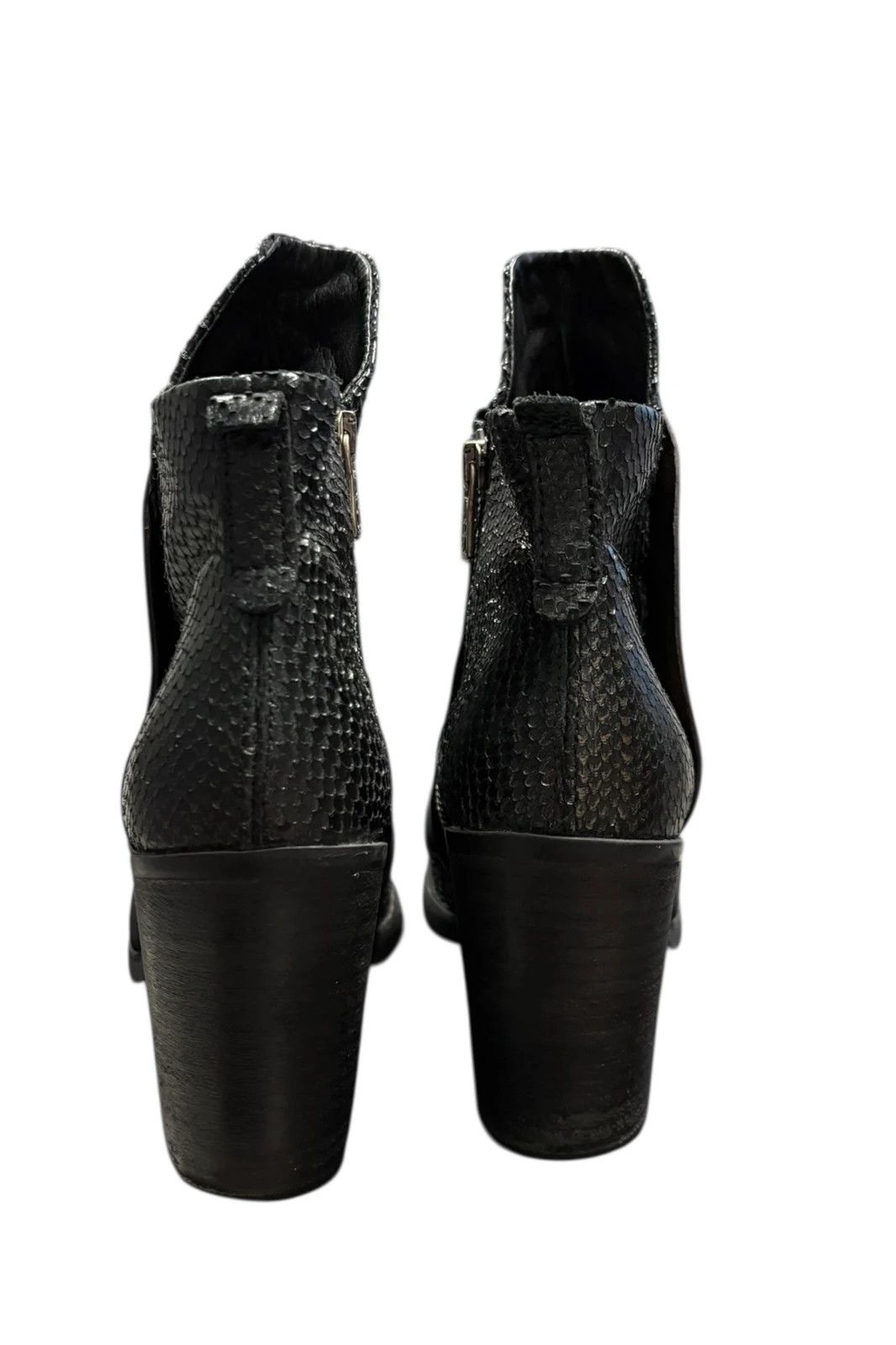 A.S.98 AS98 python print side zip leather drape heeled boots Size US 8 / IT 38 - 4 Thumbnail