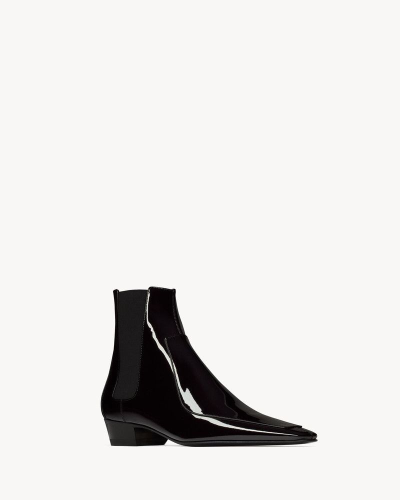 Saint Laurent Paris o1la1rc1a0226 801299 Paolo Chelsea Boots in Patent Leather Size US 7 / EU 40 - 3 Thumbnail