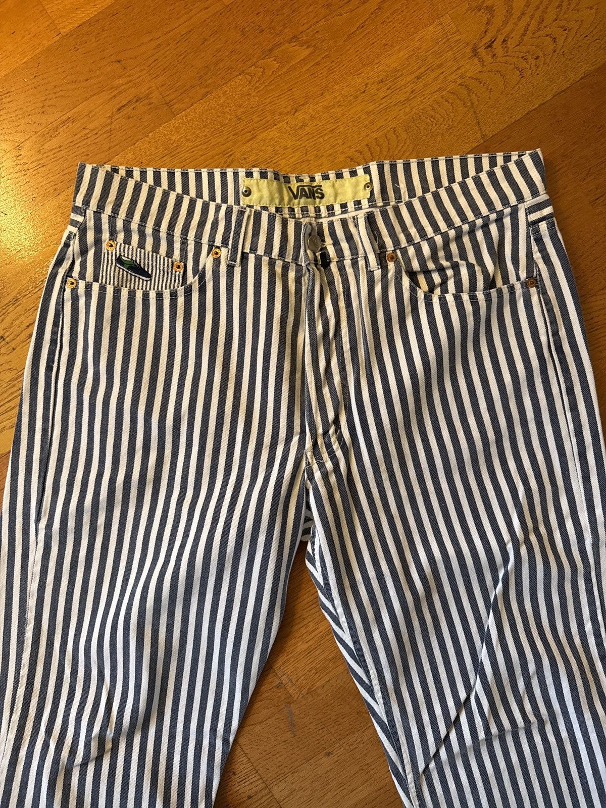 Vans Vintage 90s Vans Striped Denim Size US 38 / EU 54 - 3 Thumbnail
