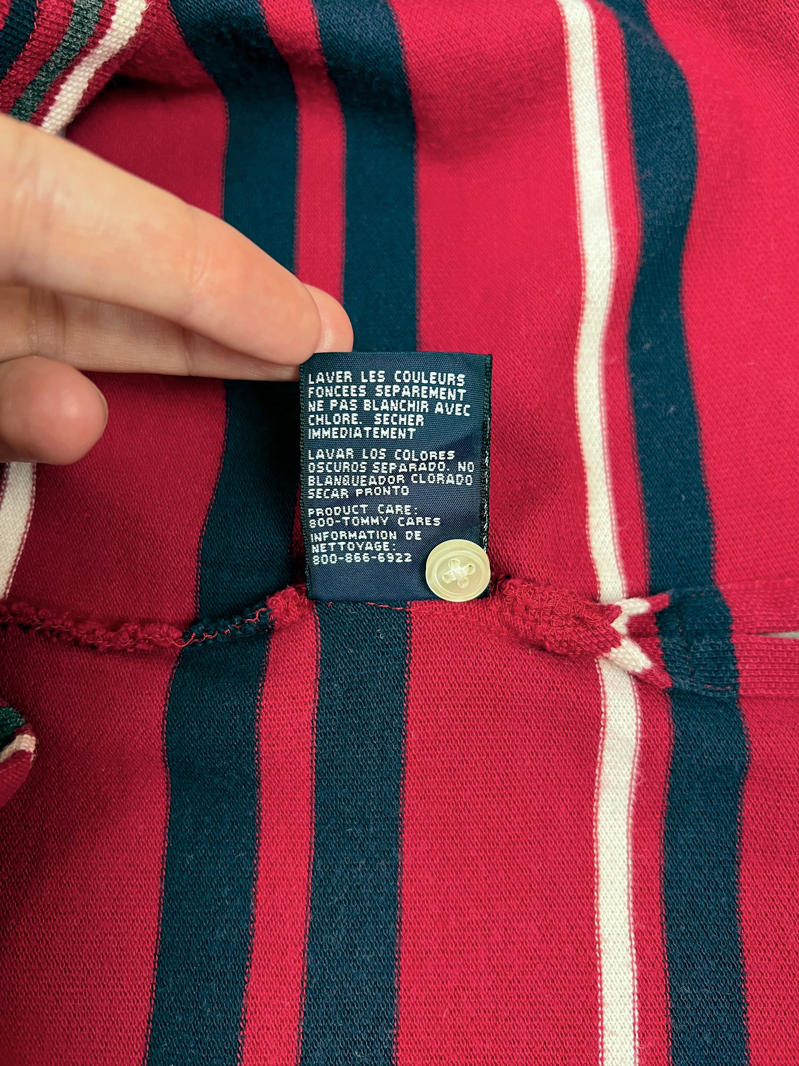 Tommy Hilfiger Tommy Hilfiger Y2K Striped Rugby Polo Shirt Long Sleeve Red Size US L / EU 52-54 / 3 - 14 Thumbnail