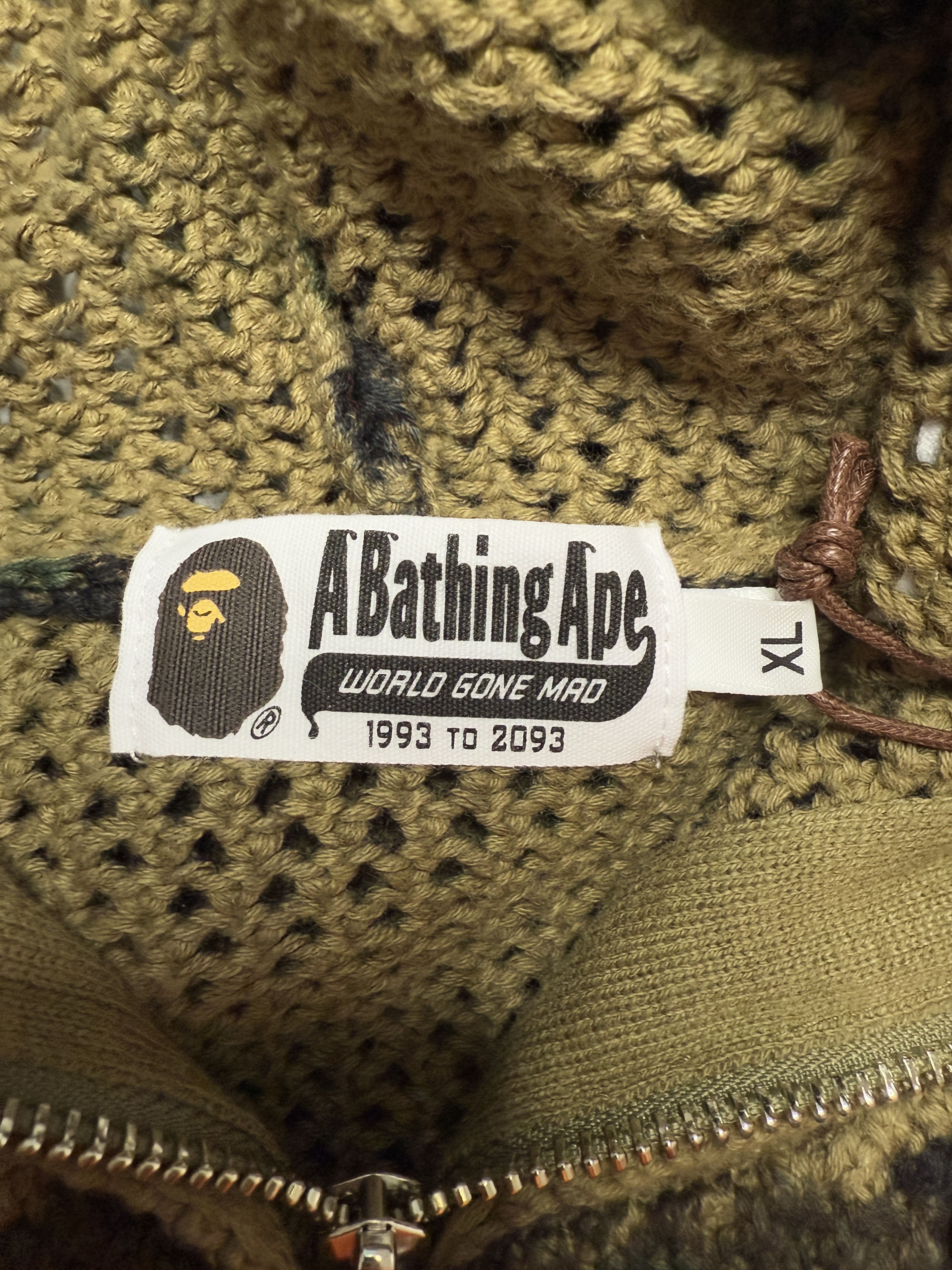 Bape 1ST CAMO CROCHET SHARK FULL ZIP HOODIE Size US XL / EU 56 / 4 - 14 Thumbnail