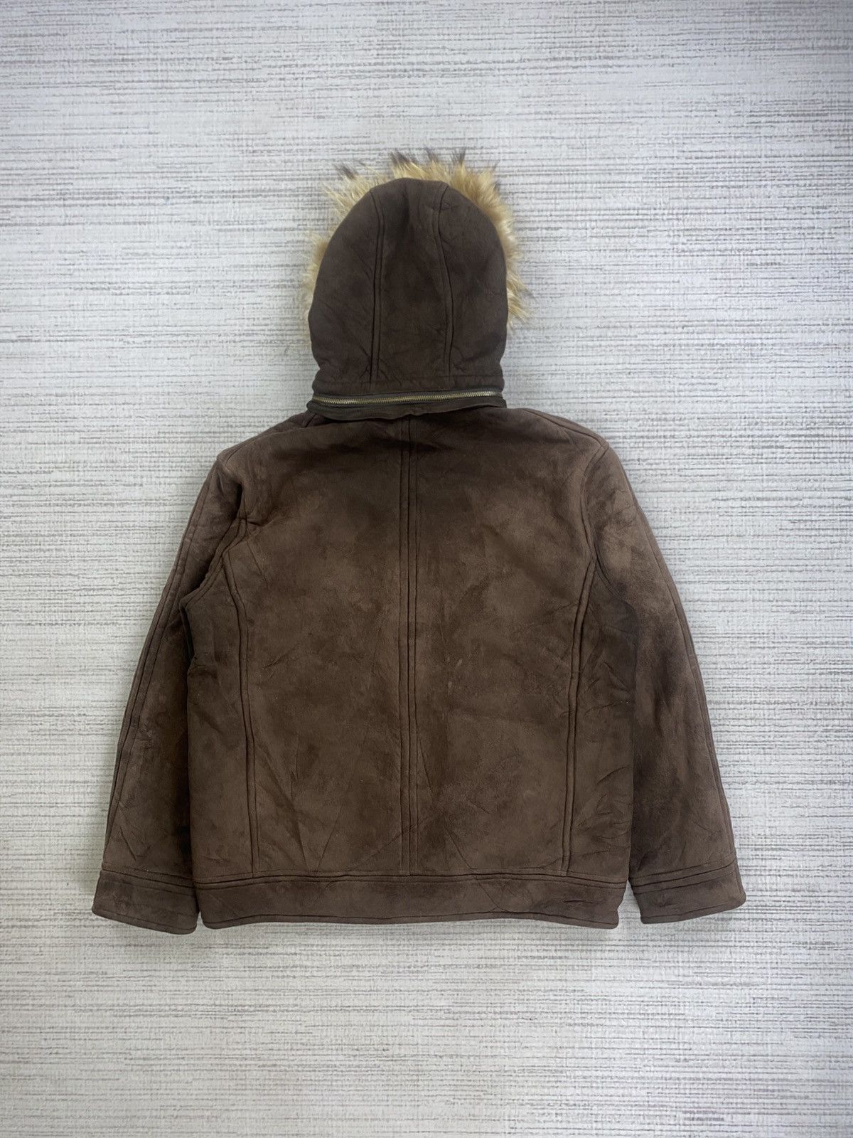 If Six Was Nine × Vintage Vtg University Of Oxford Faux Fur Hoodie Leather Jacket Size US L / EU 52-54 / 3 - 2 Thumbnail