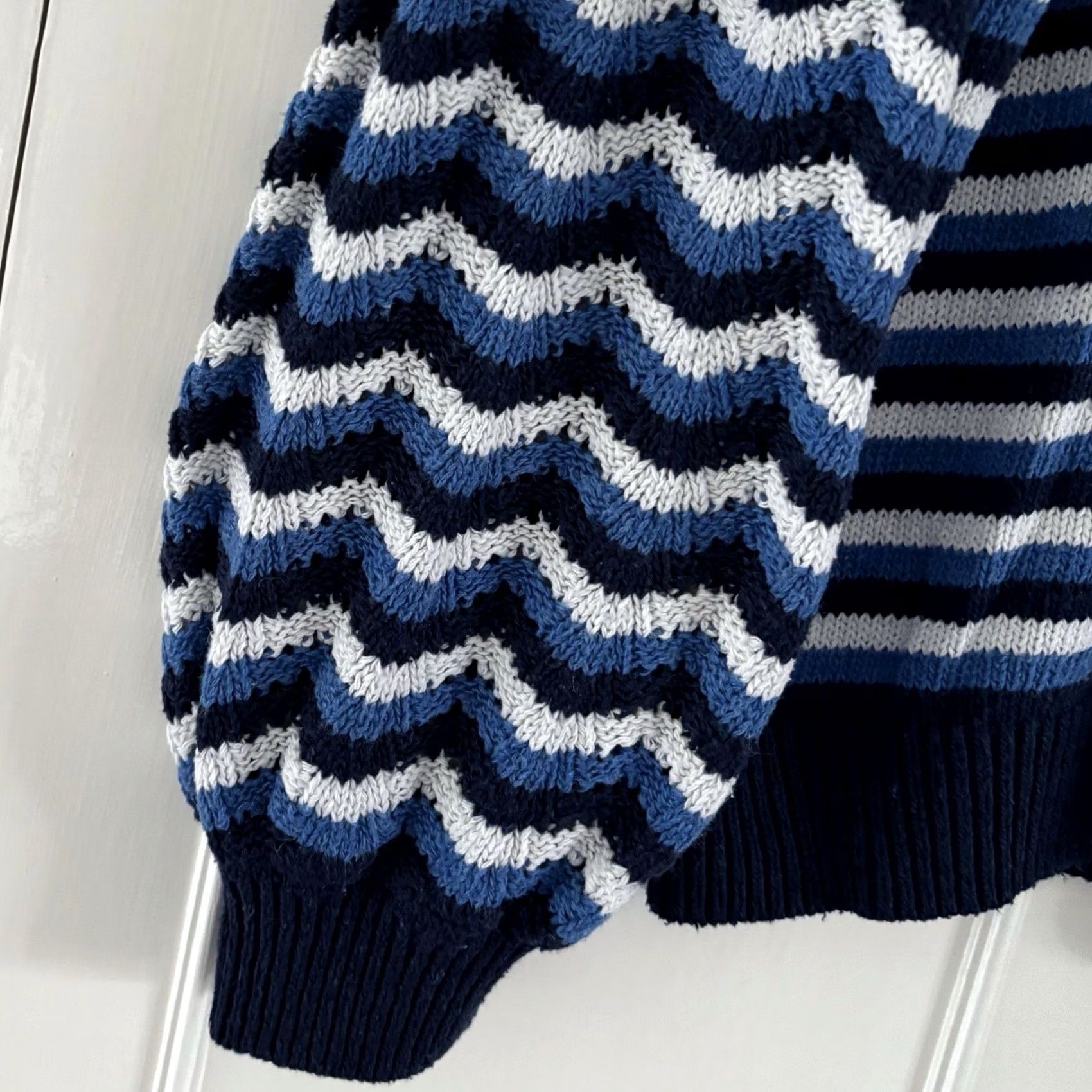 Vintage Papaya Striped Jumper Women’s Balloon Sleeve Crew Neck Pullover Size M Used Size M / US 6-8 / IT 42-44 - 5 Thumbnail