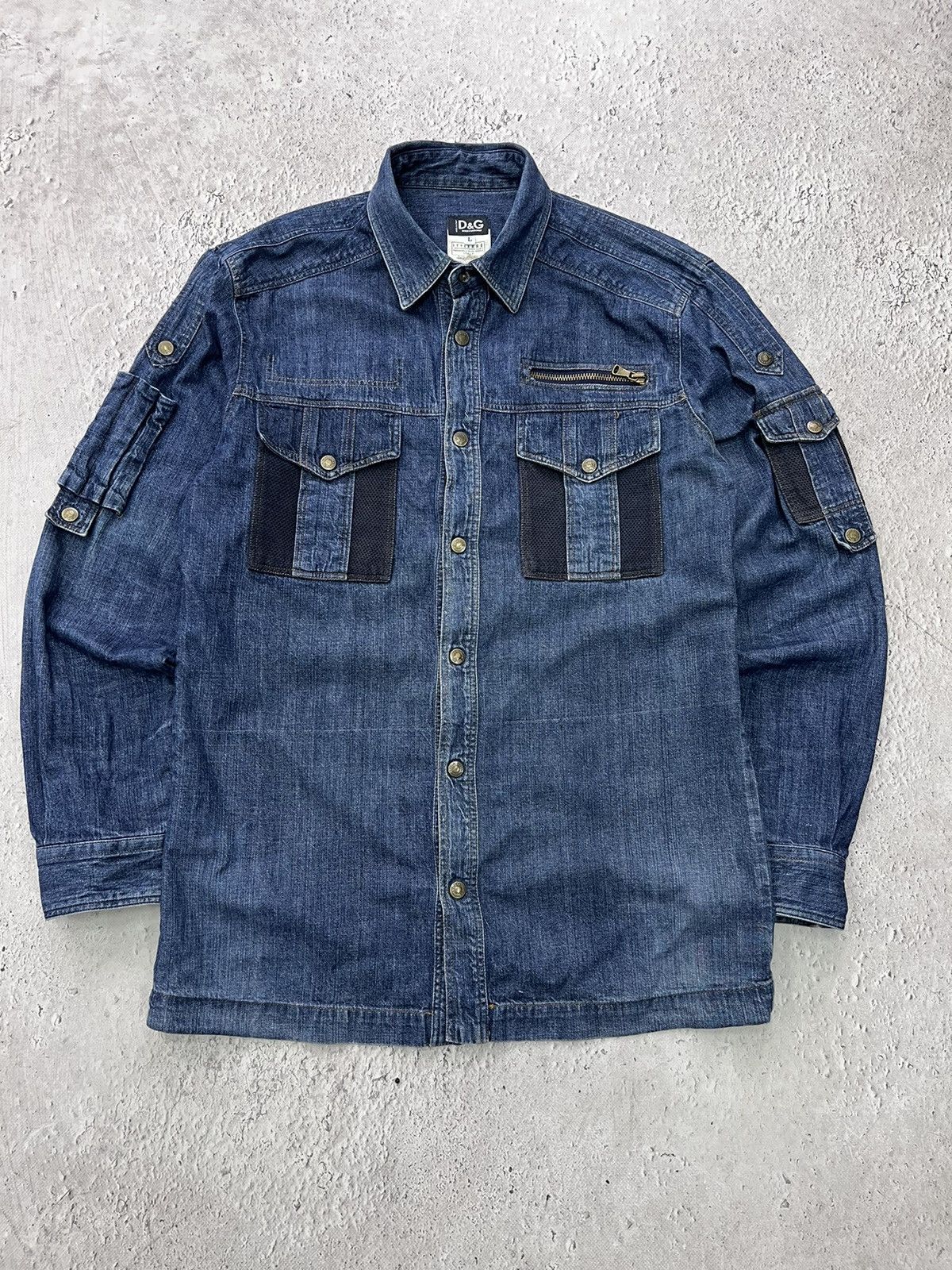 Dolce & Gabbana × Vintage Dolce & Gabbana Shirt denim with pockets Sleeve Shirt Size US L / EU 52-54 / 3 - 1 Thumbnail