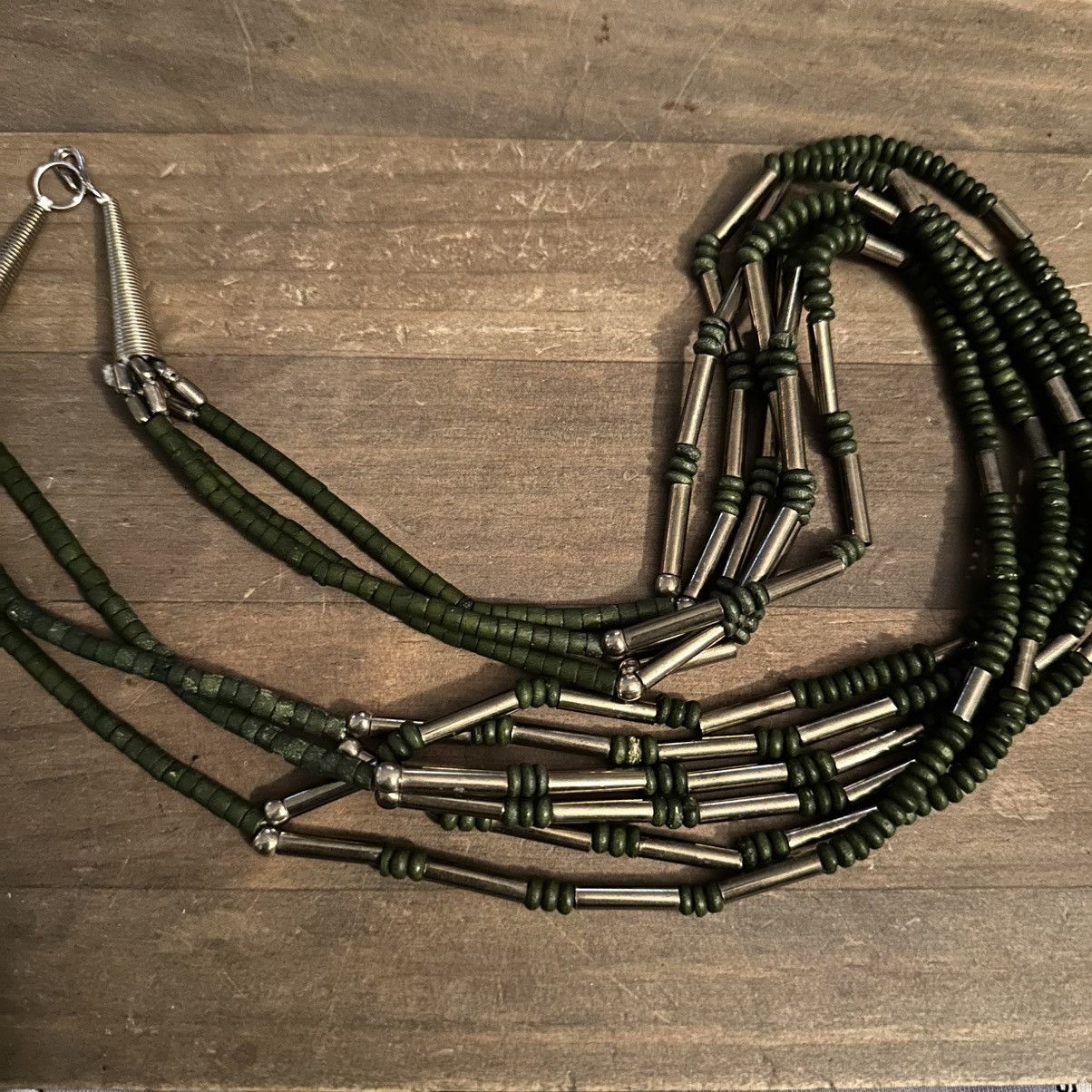 Vintage Vintage multi strand olive coconut Heishi bead necklace Size ONE SIZE - 2 Thumbnail