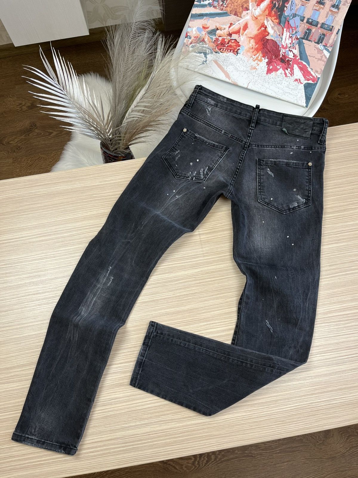 Dsquared2 Vintage Dsquared Jeans Big Logo Faded Flared Wide Distressed Size US 32 / EU 48 - 8 Thumbnail