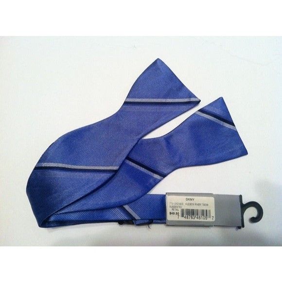 DKNY DKNY MENS NEW BLUE BOW TIE Size ONE SIZE - 6 Thumbnail