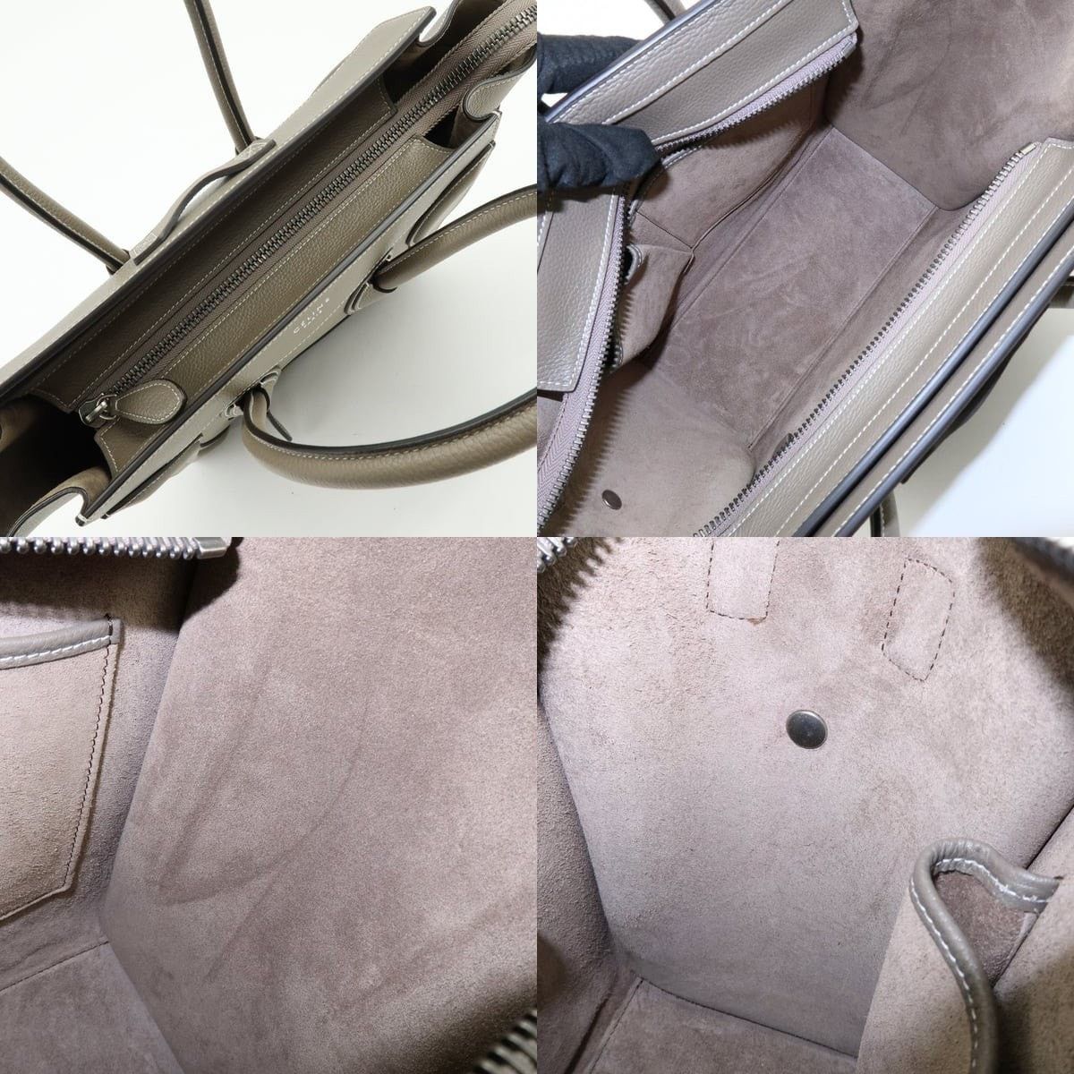Celine Celine Luggage Micro Shopper Calfskin Tote Gray Size ONE SIZE - 7 Thumbnail