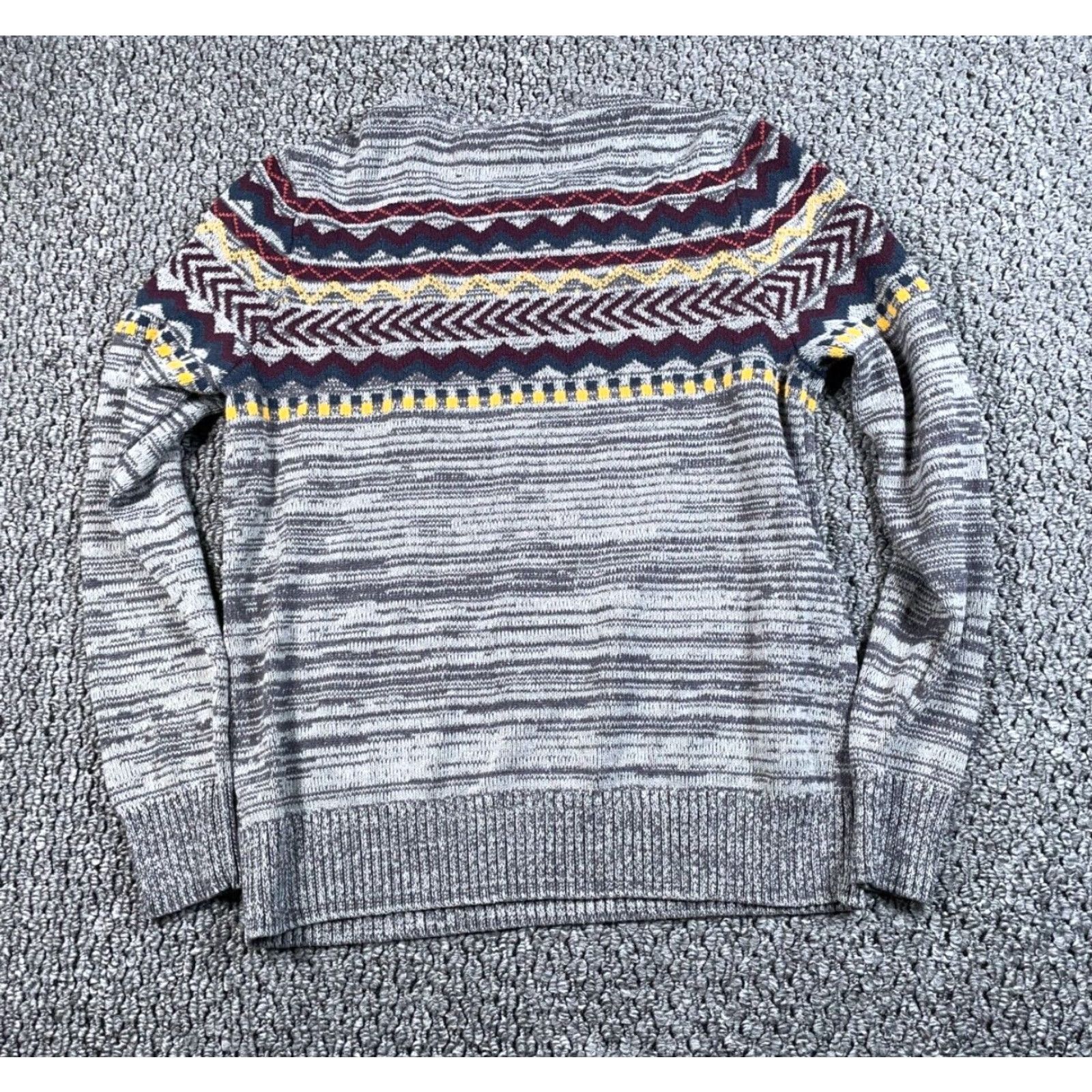 Vintage Urban Pipeline Sweater Adult Medium Gray Marled Fair Isle Pattern Cotton Knit Ski Size US M / EU 48-50 / 2 - 2 Thumbnail