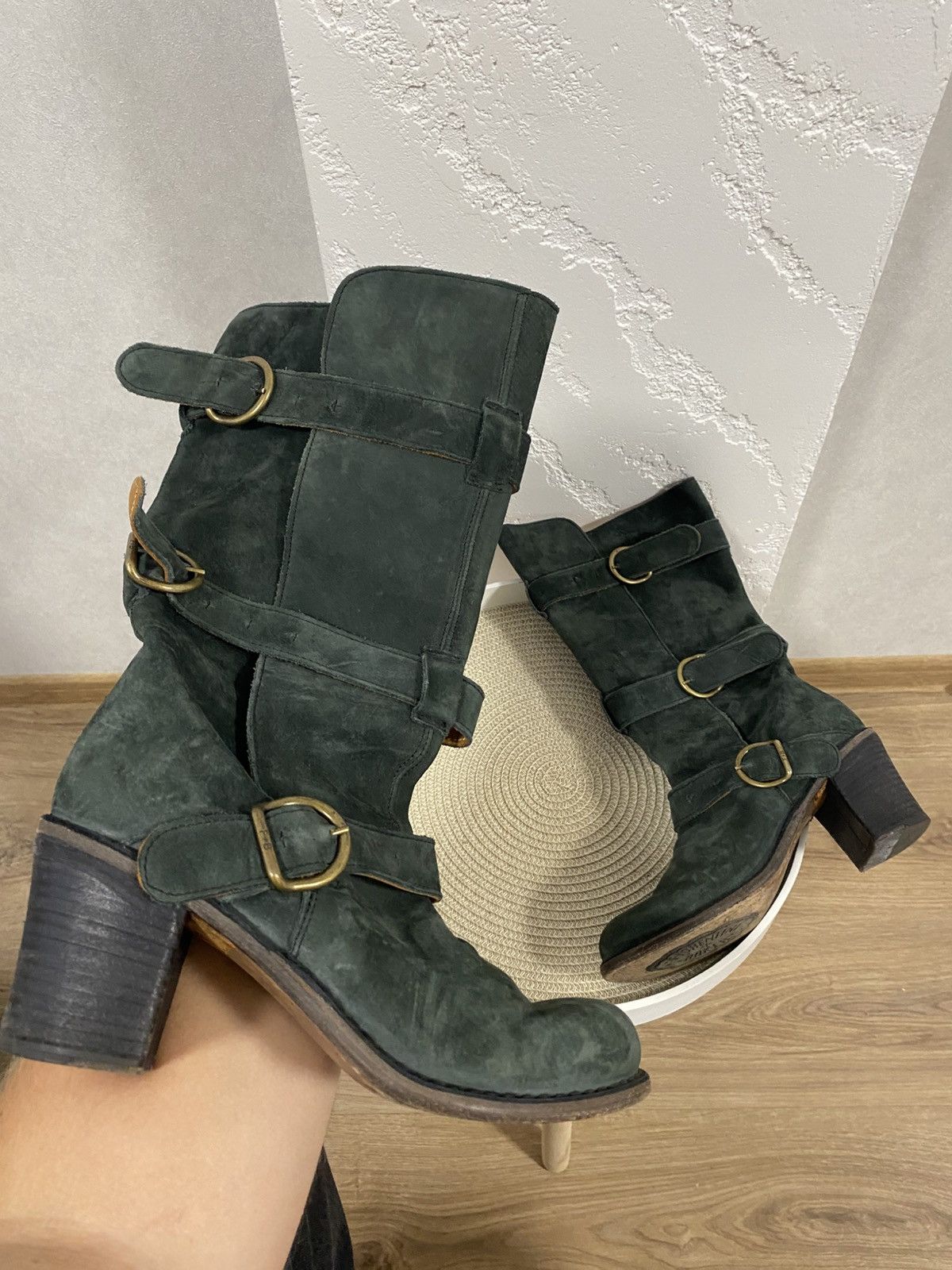 Fiorentini + Baker Fiorentini Baker Suede Buckle Biker Boots Size: 37.5 Size US 7.5 / IT 37.5 - 1 Thumbnail