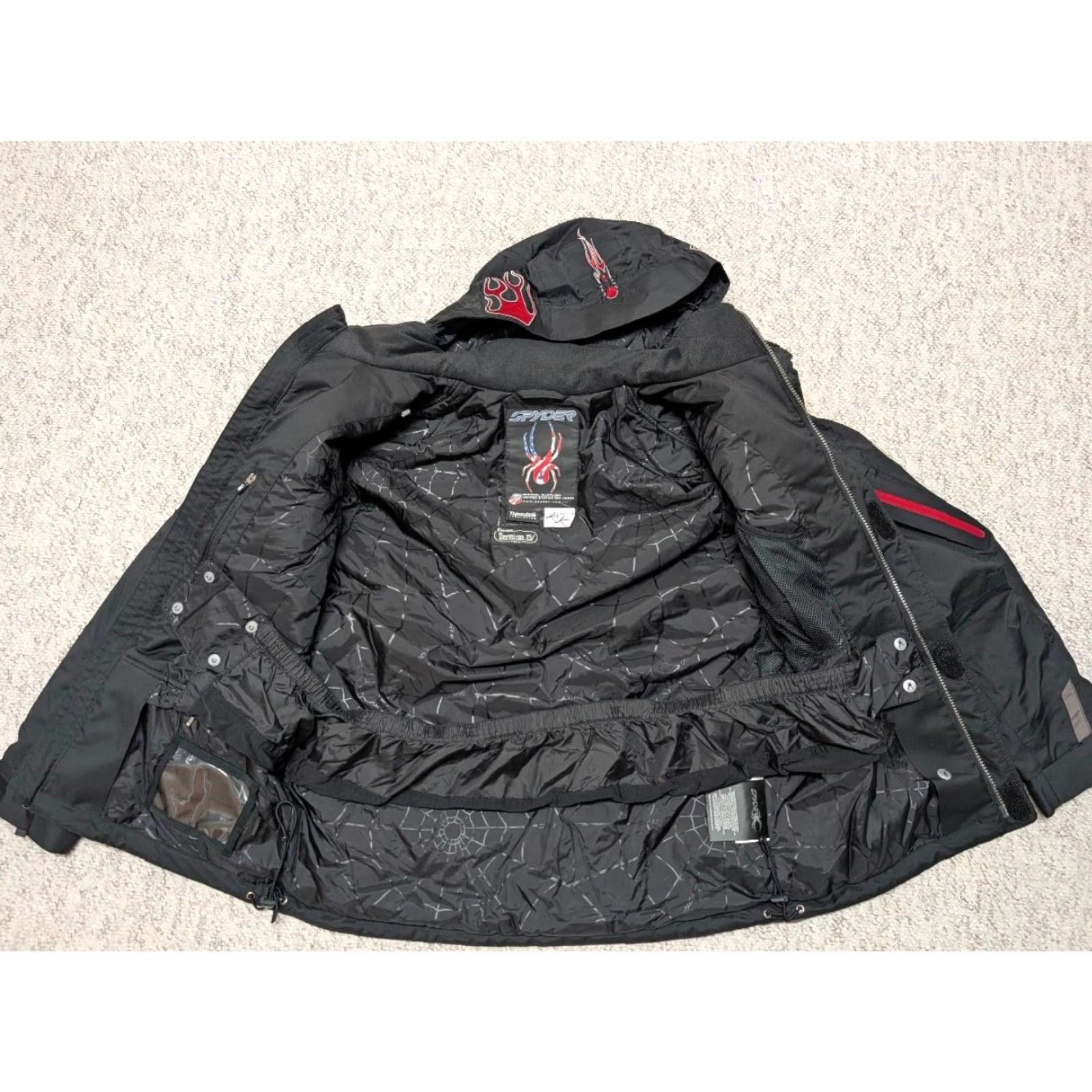 Spyder VINTAGE Spyder Jacket - USA Ski Team Coat S Black with SPONSORS Patches Hooded Mens XS? Size US S / EU 44-46 / 1 - 6 Thumbnail