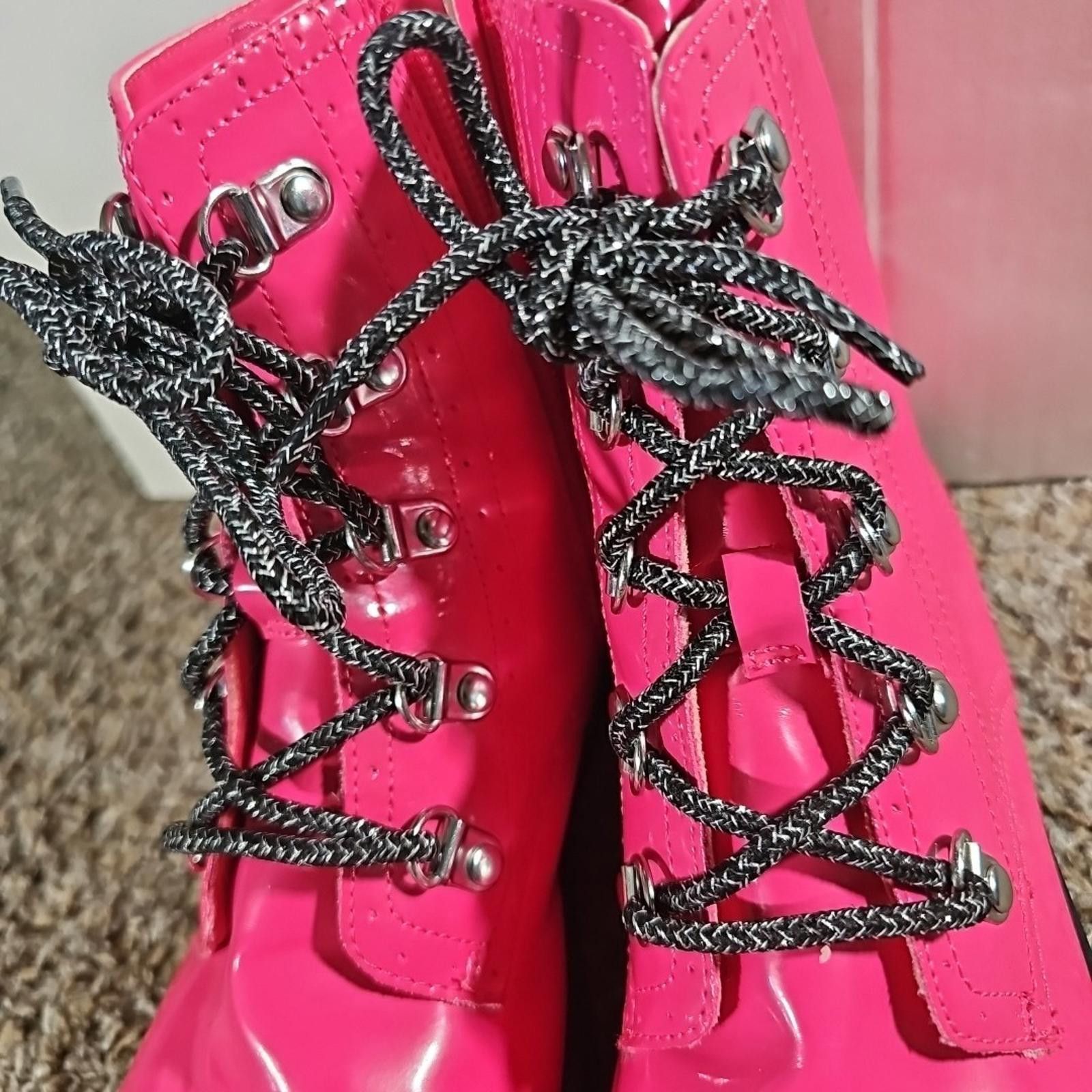 Other Wonder Nation Pink Zipper / Lace Up Combat Boot Style Sz 5 Size US 5 / IT 35 - 5 Thumbnail