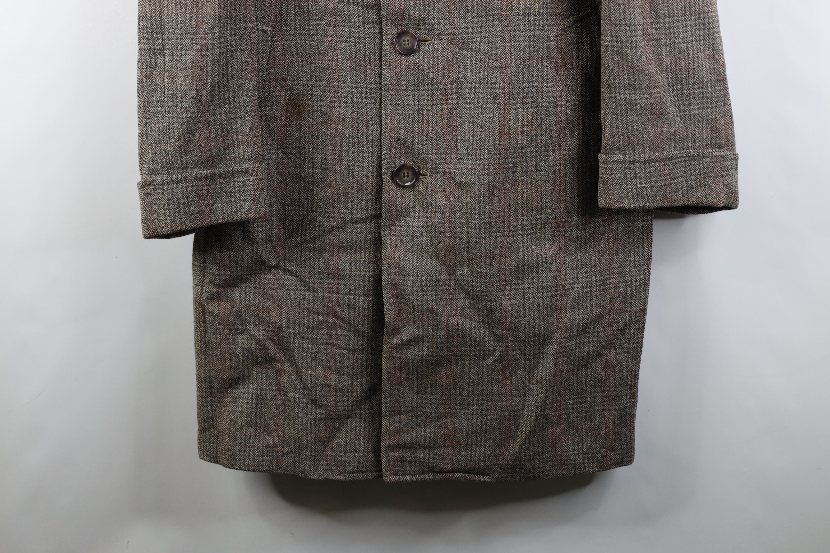 Vintage Vintage 40s 50s Streetwear Wool Tweed Overcoat Jacket USA Size US L / EU 52-54 / 3 - 3 Thumbnail