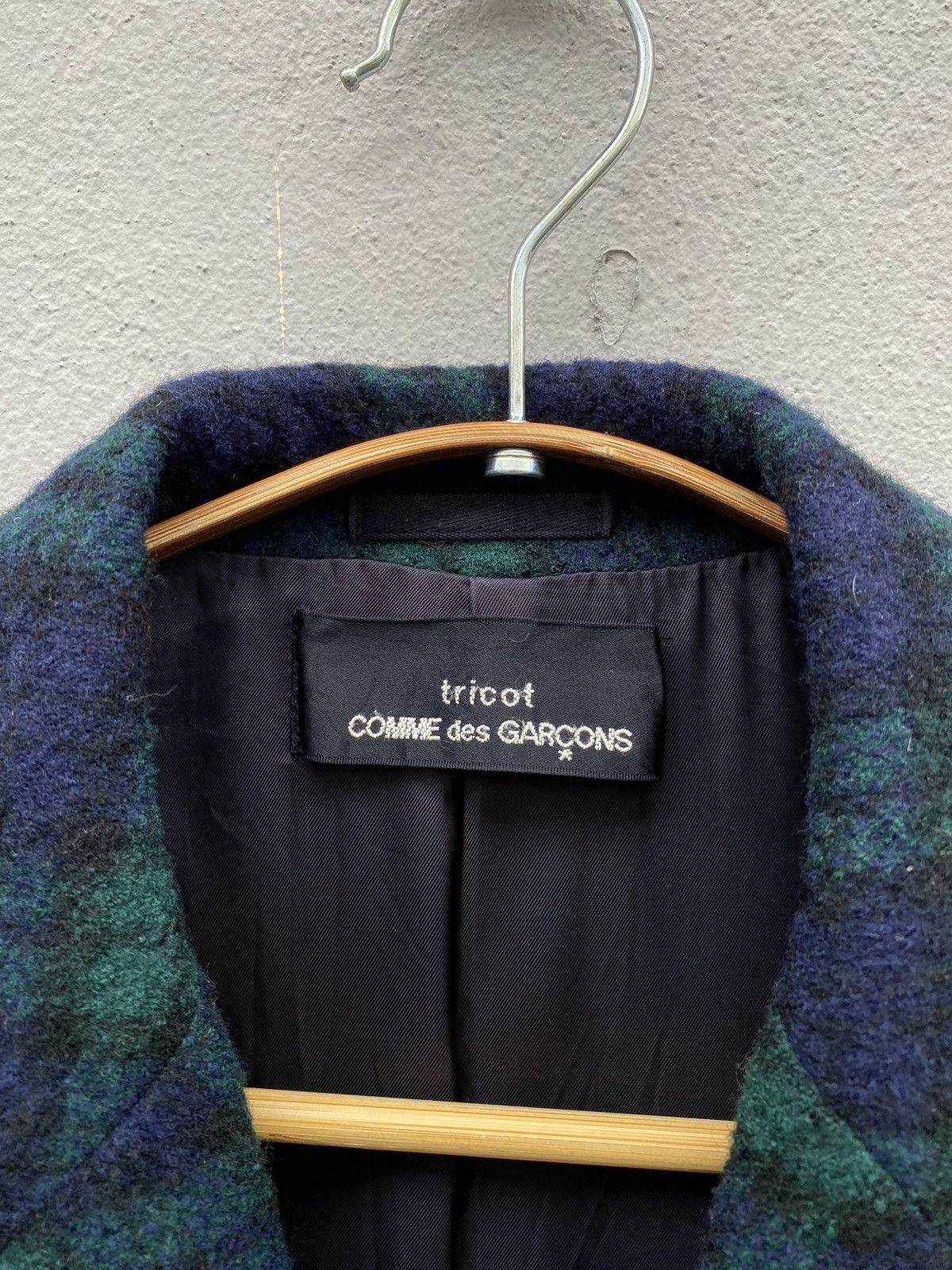Comme des Garcons × Rei Kawakubo × Vintage AD1998 Comme des Garçons “tricot” Wool Checked Mohair Blazer Size M / US 6-8 / IT 42-44 - 3 Thumbnail