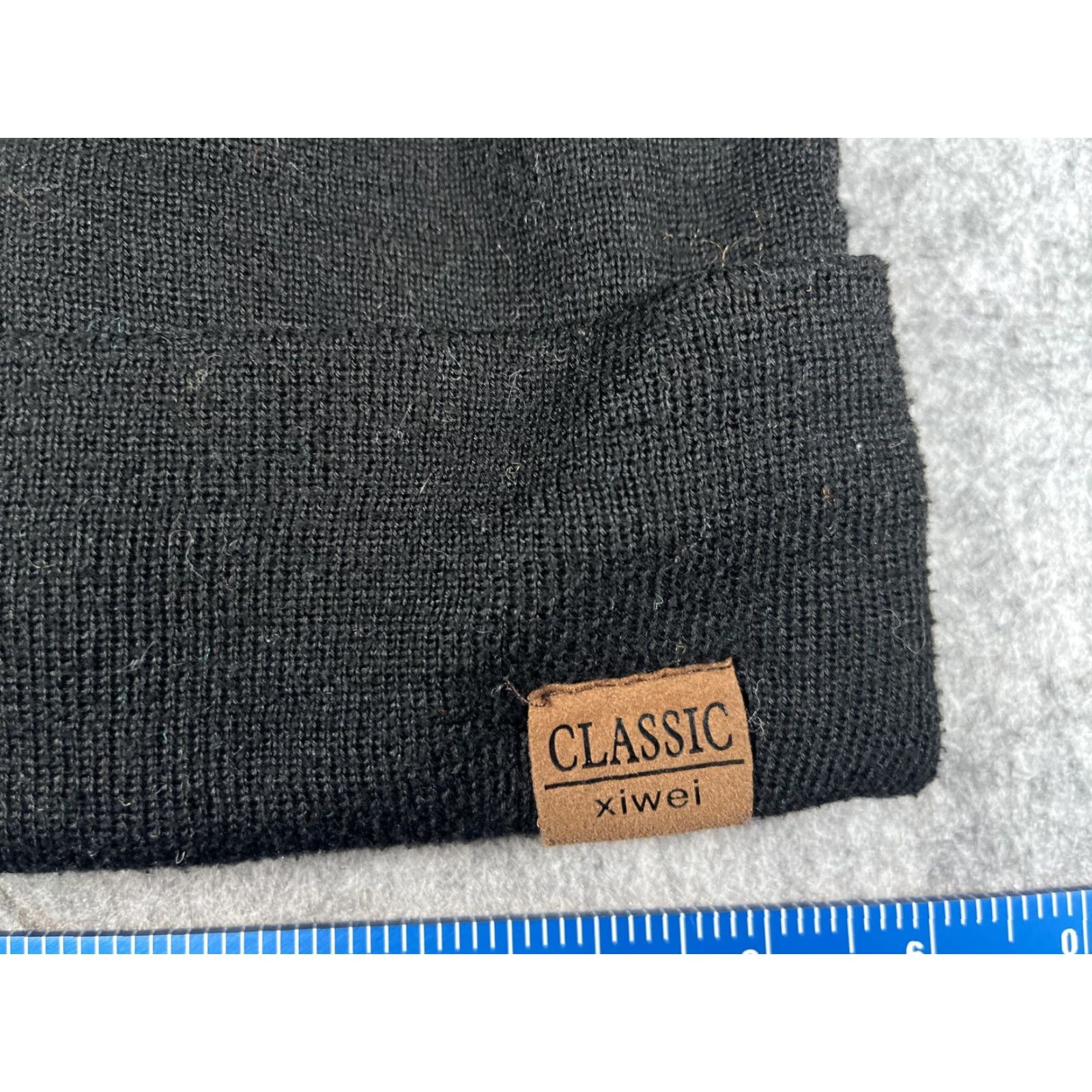 Vintage CLASSIC xiwei Beanie Mens One Size Black Knit Lined Thermal Stretch Winter Hat Size ONE SIZE - 2 Thumbnail