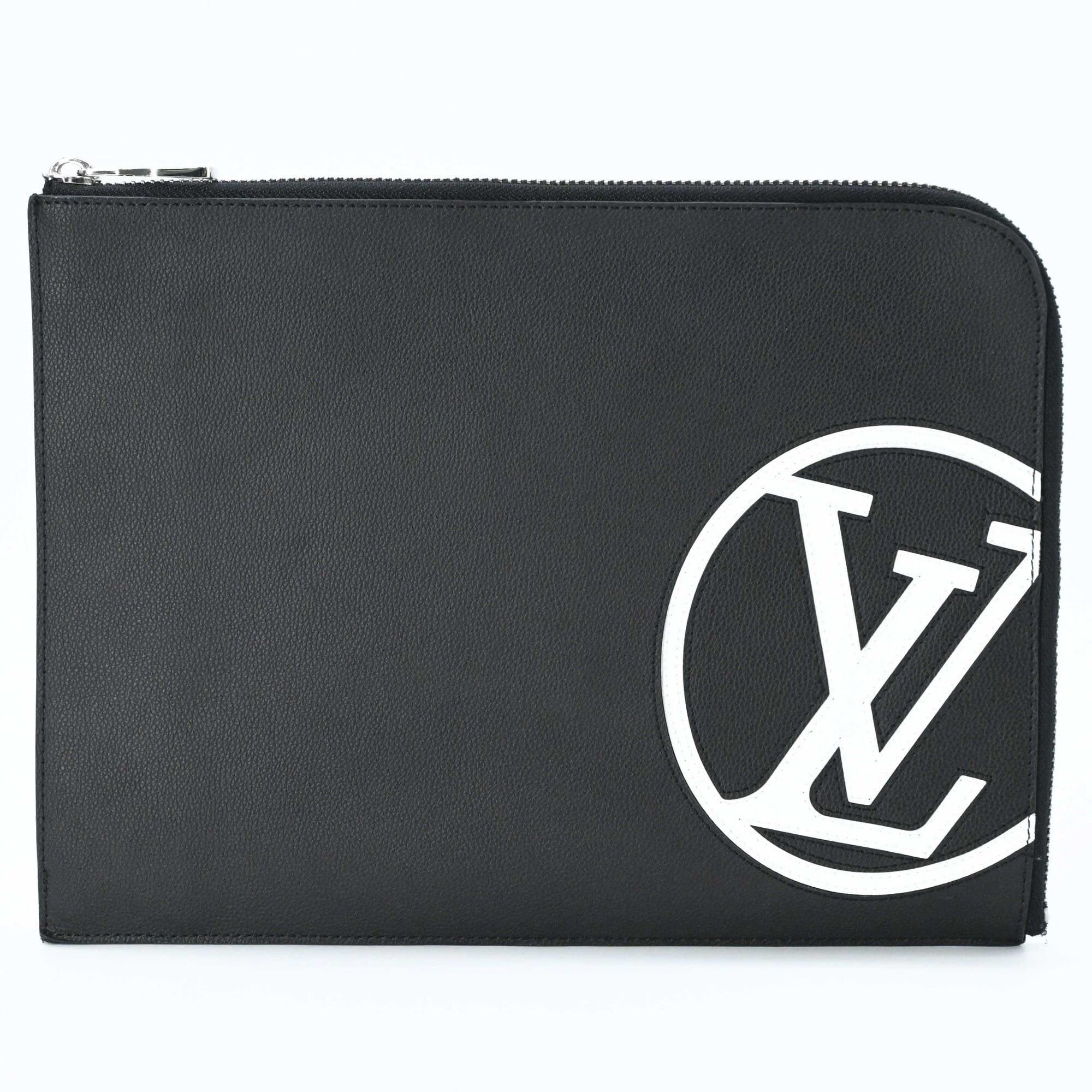 Louis Vuitton LOUIS VUITTON Pochette Jour GM Taurillon Leather Clutch Bag LV Black M67747 Size ONE SIZE - 1 Thumbnail