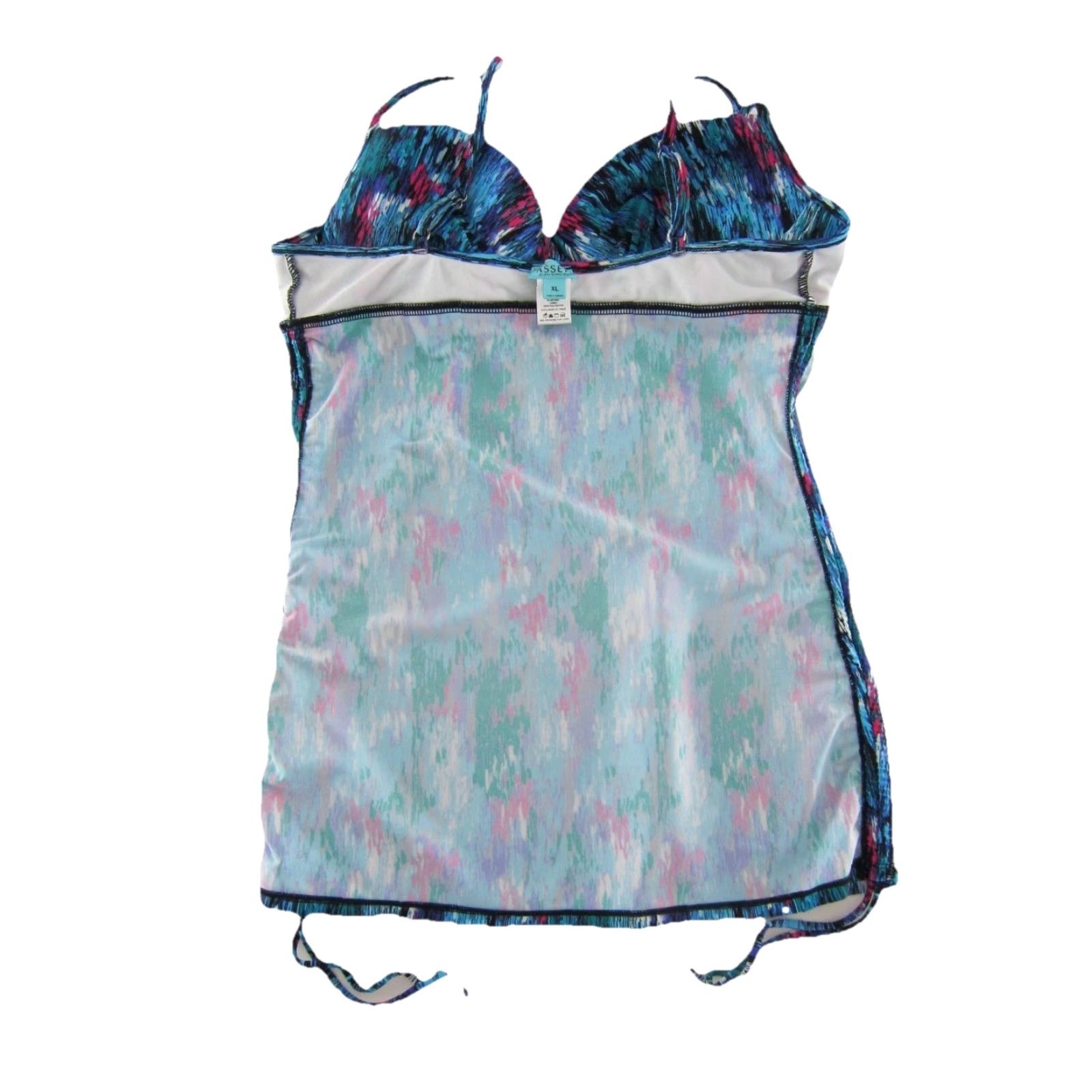 Spanx Love Your Assets Spanx Tankini Top Women XL Blue Padded Built-In Bra Geometric Tank Swim Top Beach 2000s? Size XL / US 12-14 / IT 48-50 - 5 Thumbnail