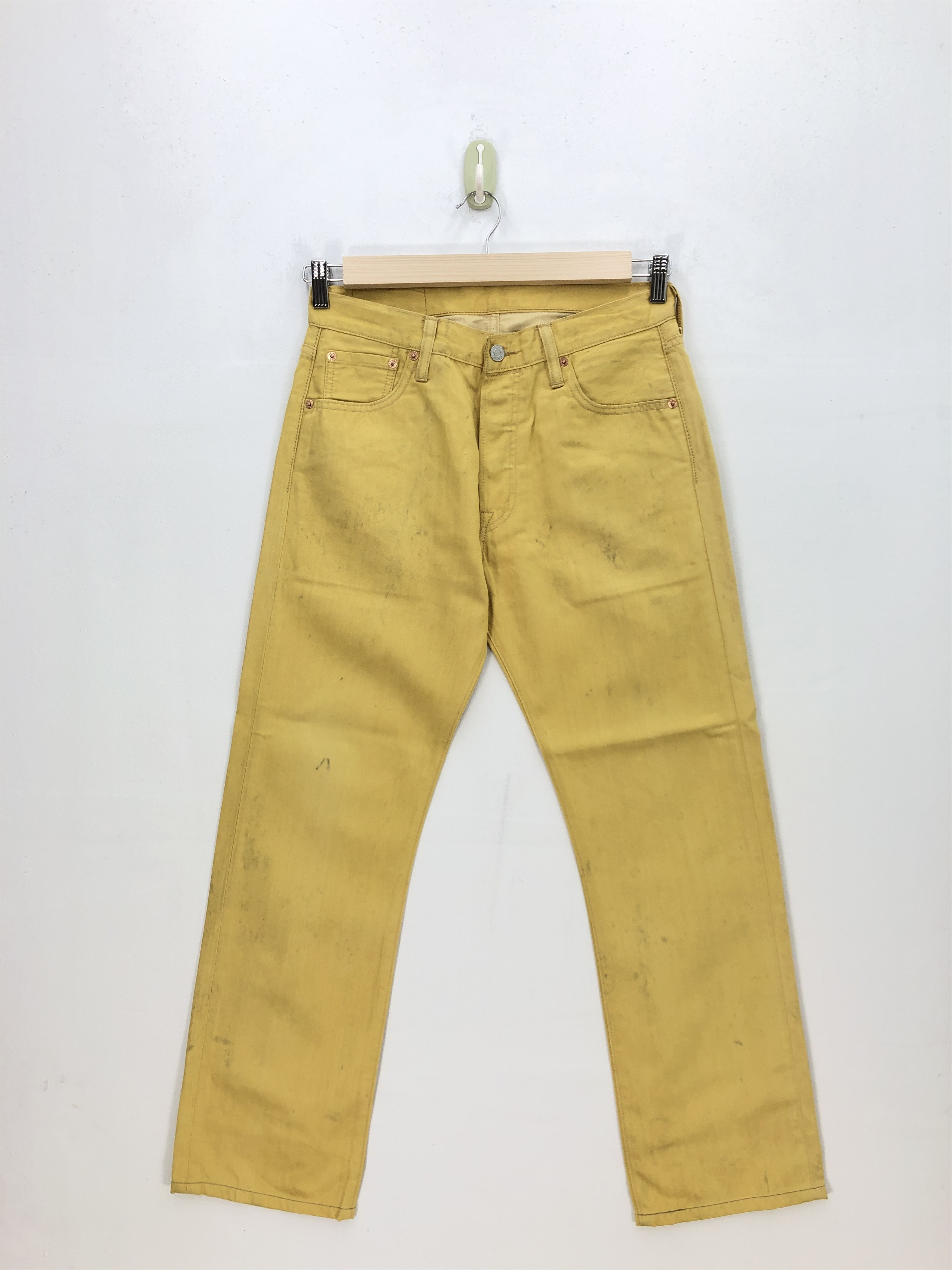 Vintage Levis 501 Jeans Levi's Denim Yellow Colour Pants