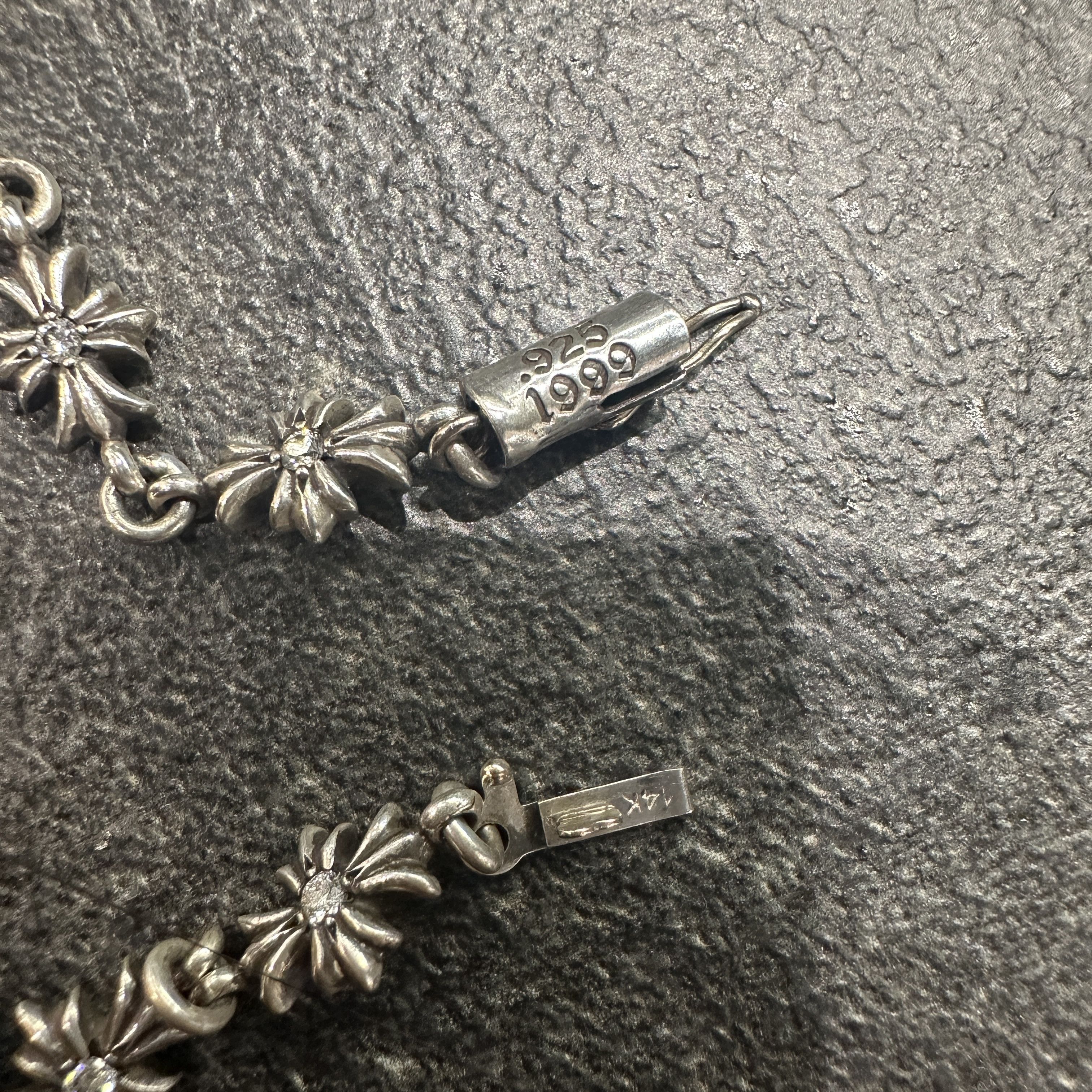 Chrome Hearts Chrome Hearts Silver Diamonds Tiny E Bracelet Size ONE SIZE - 13 Thumbnail