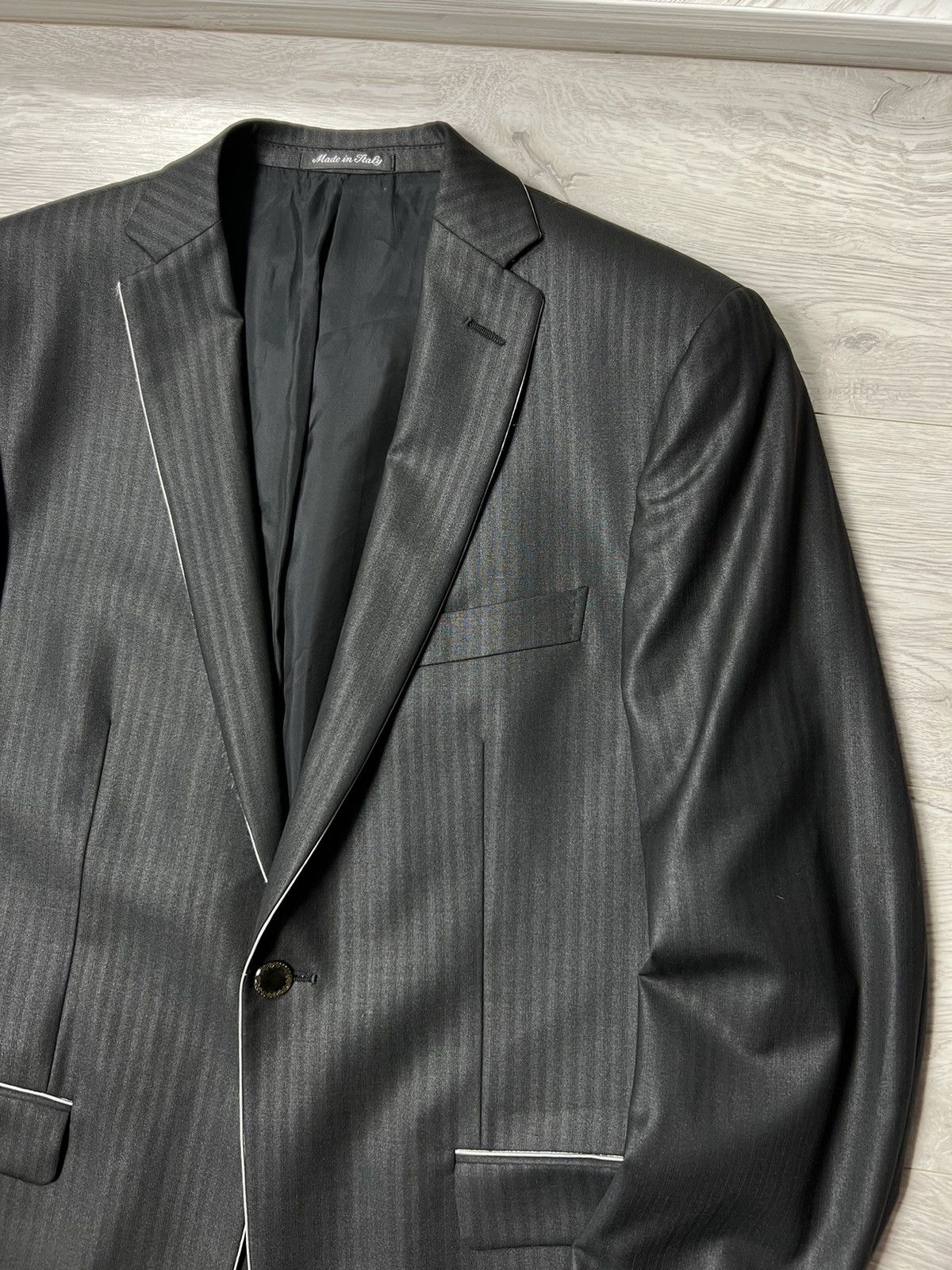 Pal Zileri 2 Pieces PAL ZILERI CERIMONIA Striped Suit One Button Sz 50R Size 40R - 7 Thumbnail
