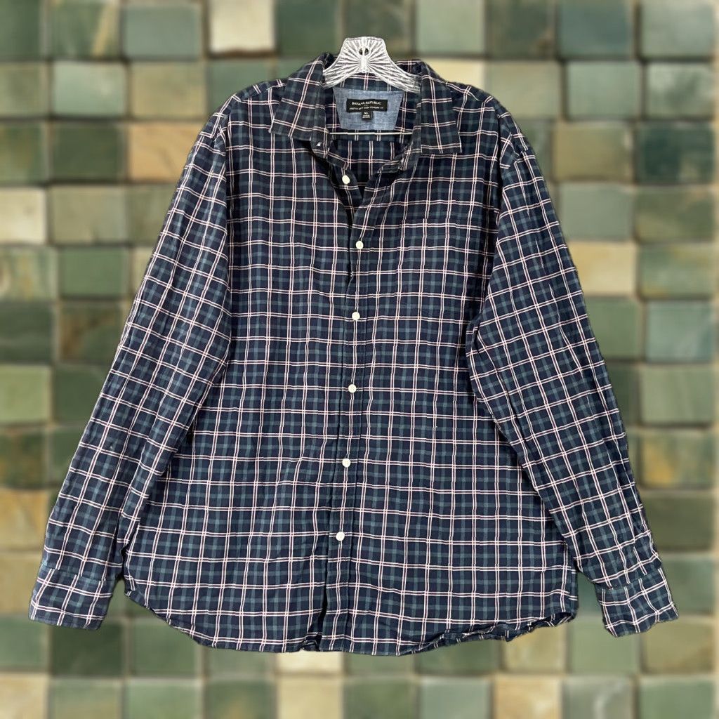 Banana Republic Banana Republic Shirt Button-Up Adult XL Multicolor Plaid Long Sleeve Mens Size US XL / EU 56 / 4 - 1 Thumbnail