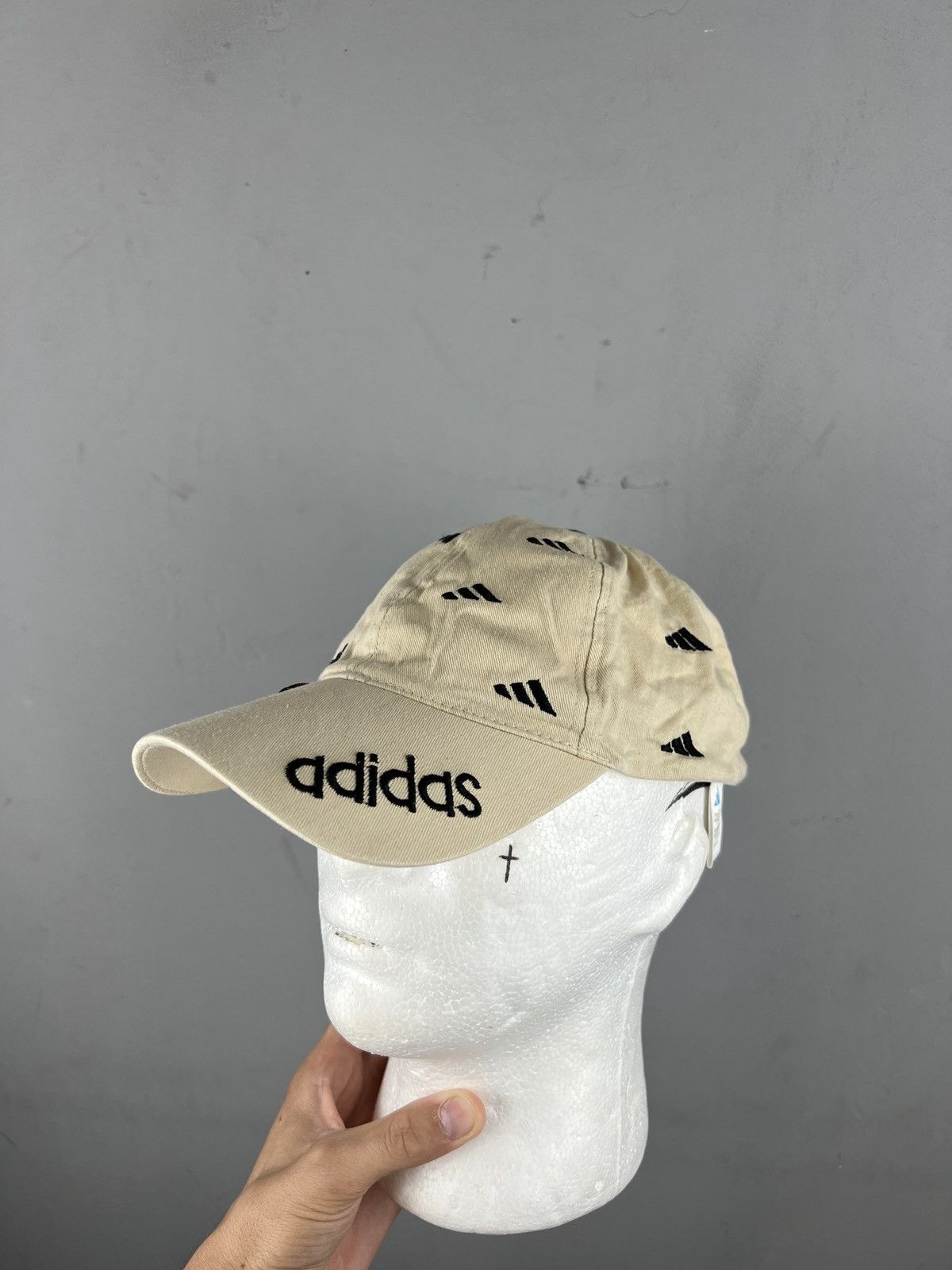 Adidas × Vintage Vintage 80s Adidas multi logo Y2K Punk style cap Size ONE SIZE - 2 Thumbnail