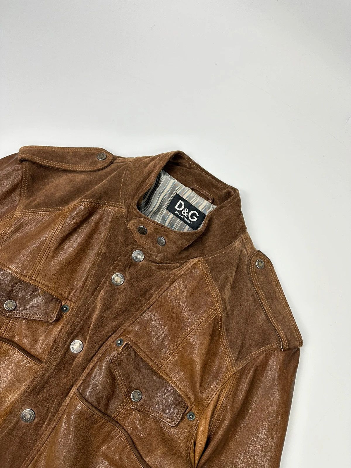 Dolce & Gabbana Dolce & Gabbana Leather Suede Brown Flight Bomber Jacket Size US M / EU 48-50 / 2 - 3 Thumbnail