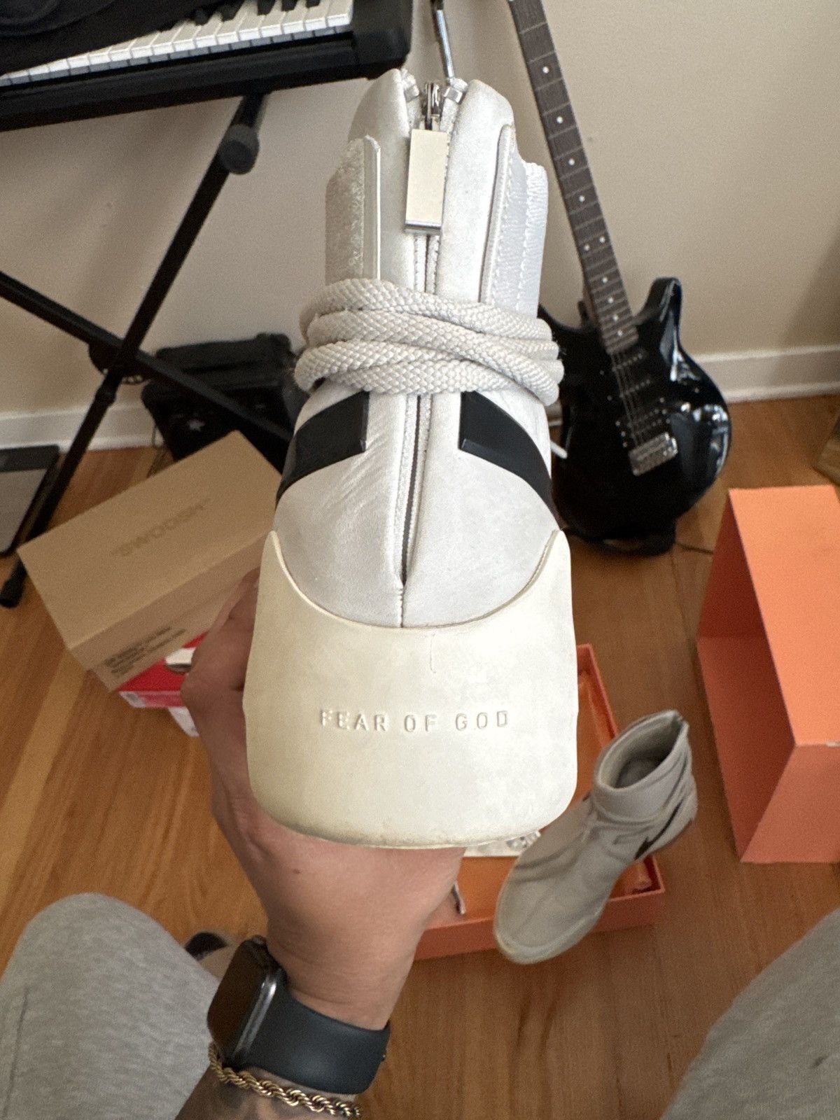 Fear of God × Nike Nike Air Fear Of God 1 SA Light Bone Black Size US 8.5 / EU 41-42 - 4 Thumbnail