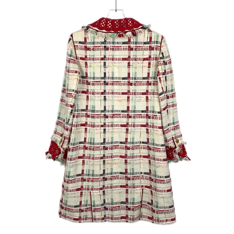 Chanel ChanelColor-blocked plaid braided lapel long-sleeved coat 2 Size XS / US 0-2 / IT 36-38 - 2 Thumbnail