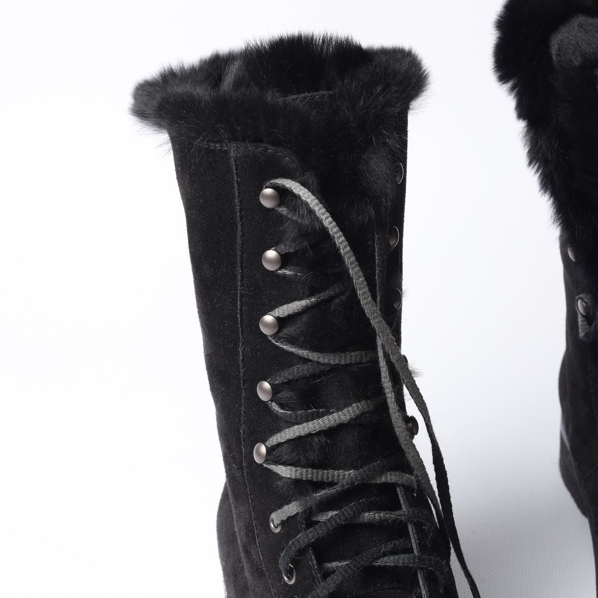 Loro Piana Loro Piana Snow Dream Beaver Fur Black Suede Ankle Boots Size US 6 / IT 36 - 13 Thumbnail