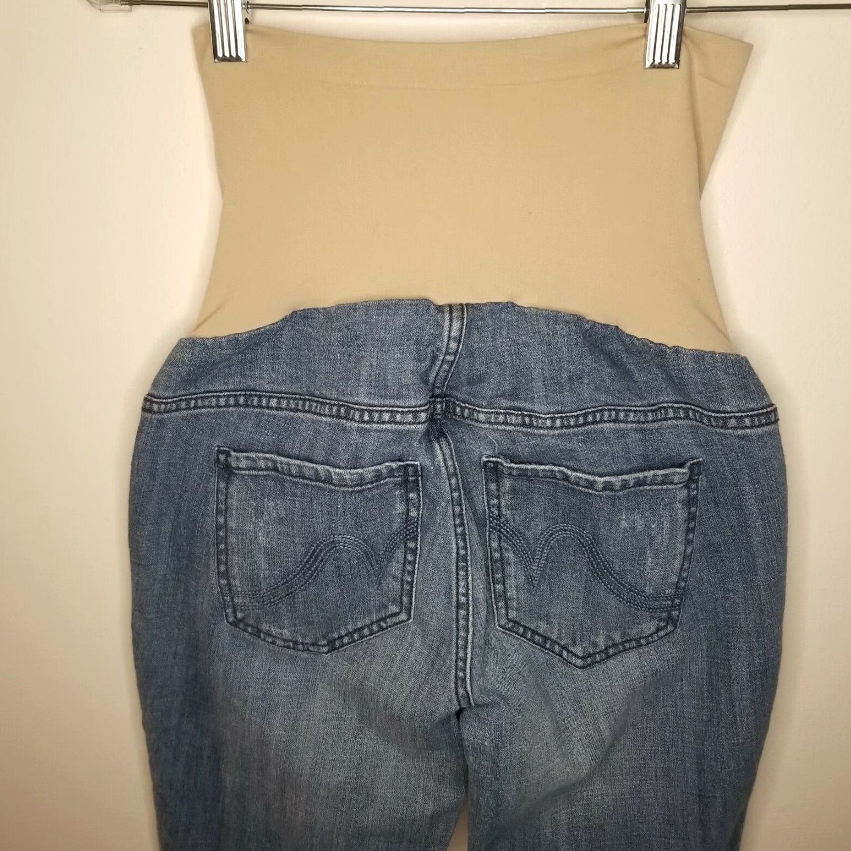 Vintage INDIGO Jeans Skinny Maternity Distressed Indigo Blue Women XS Size Skinny Distressed Jeans Womens XSmall Size 26" / US 2 / IT 38 - 6 Thumbnail