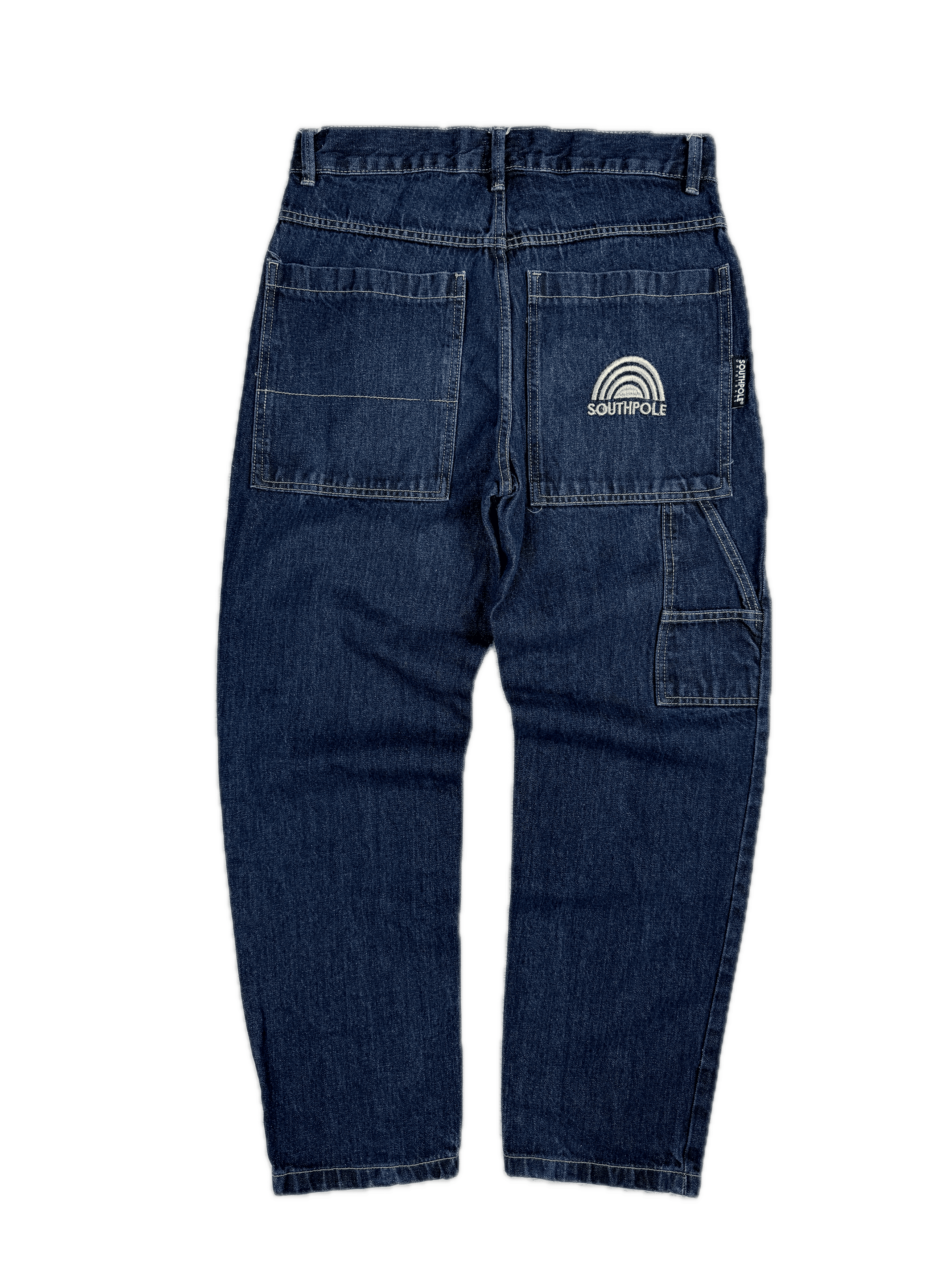 JNCO × Japanese Brand × Southpole Southpole Vintage Carpenter Jeans Back Logo Blue Sk8 Size US 31 - 1 Thumbnail