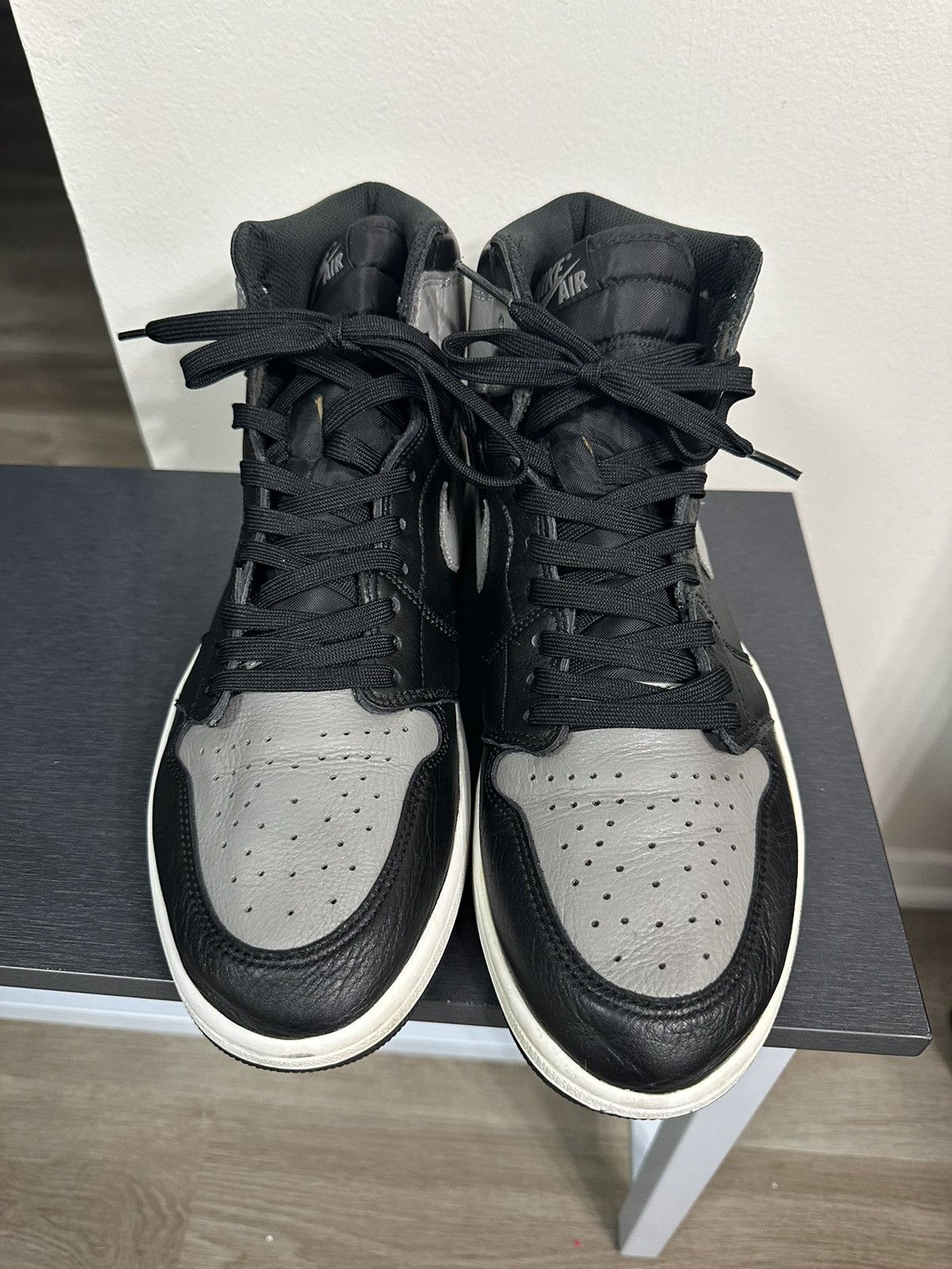 image of Jordan Nike Air Jordan 1 Retro High OG 'shadow' 2018 Shoes in White/Black/Grey, Men's (Size 12)