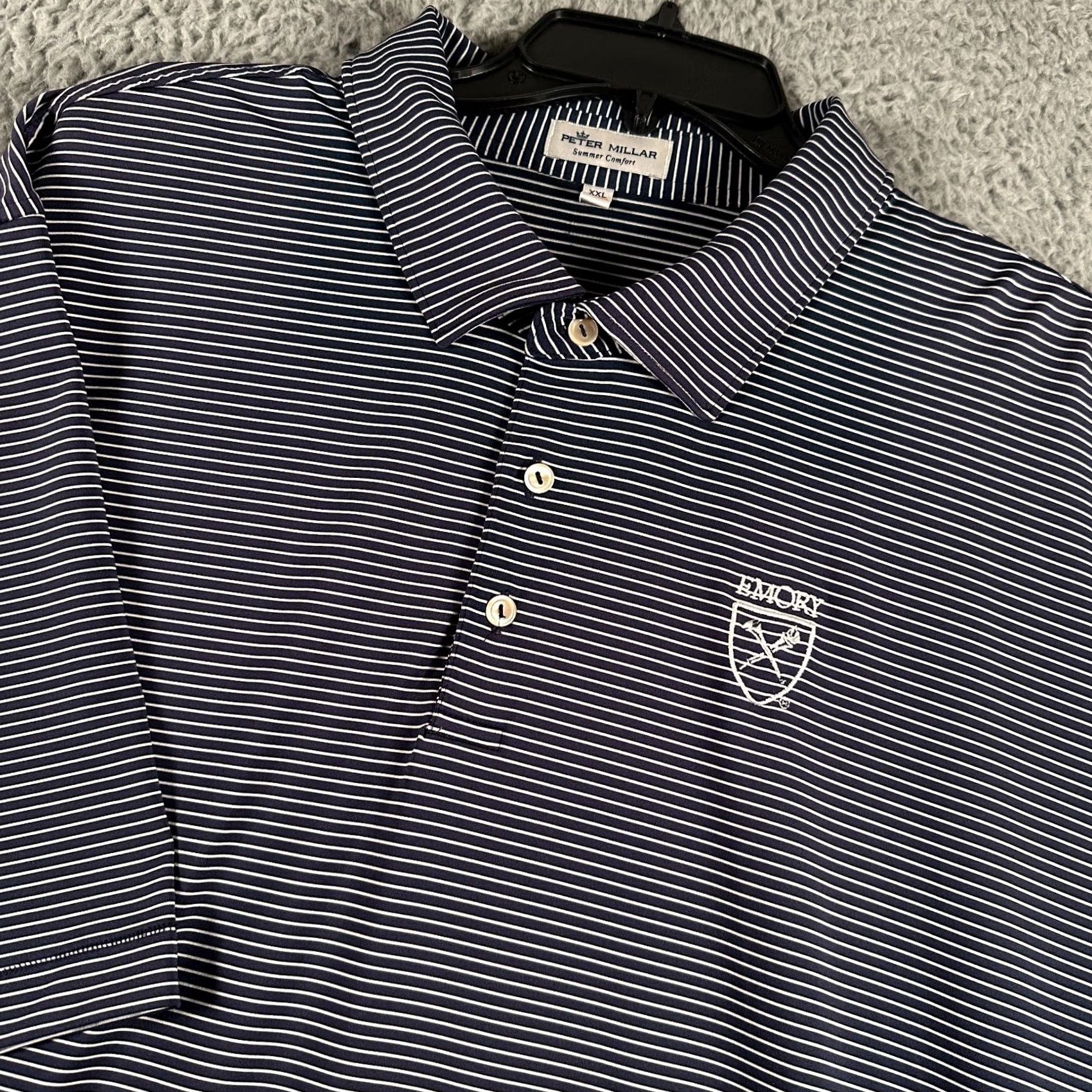Peter Millar Peter Millar Shirt Mens 2XL Striped Summer Comfort Emory University Size US XXL / EU 58 / 5 - 2 Thumbnail