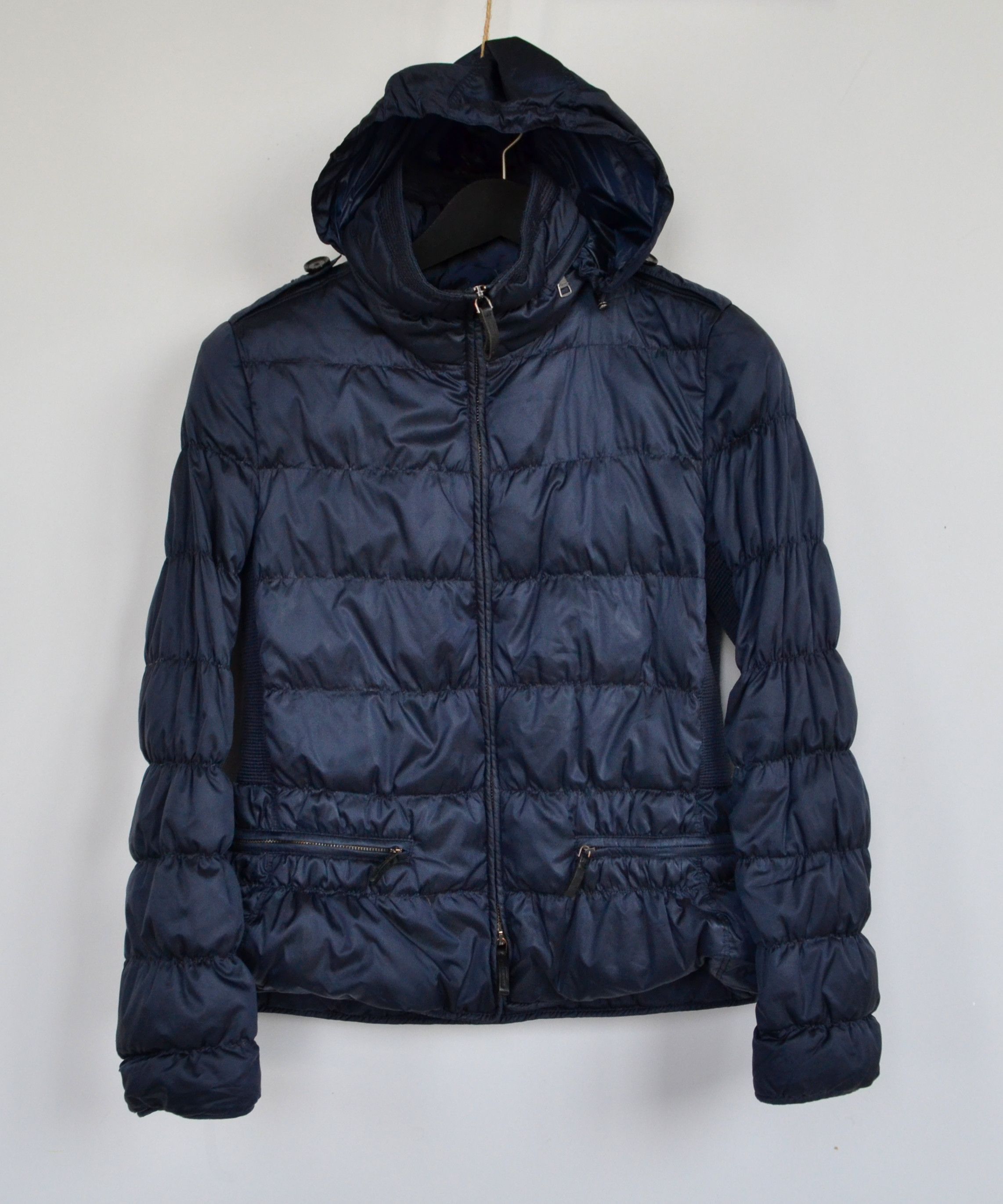 Burberry 🔴 BURBERRY Down Jacket Bomber Zip Hooded Check Pockets Size M / US 6-8 / IT 42-44 - 2 Thumbnail