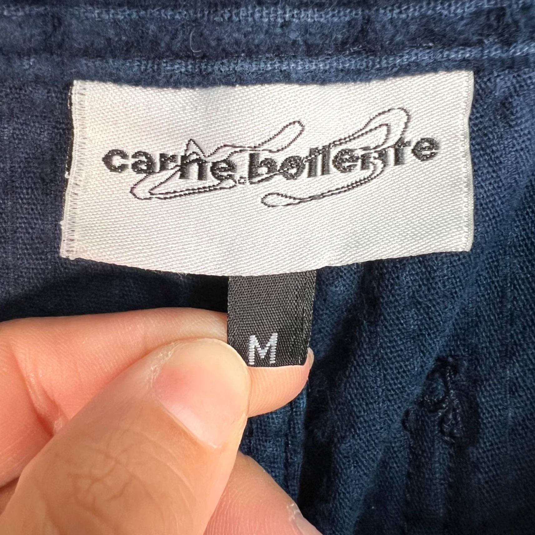 Vintage CARRIE BOLLERRE Corduroy Pants Womens Medium Blue Embroidered Straight Leg Chino Size 32" / US 10 / IT 46 - 3 Thumbnail