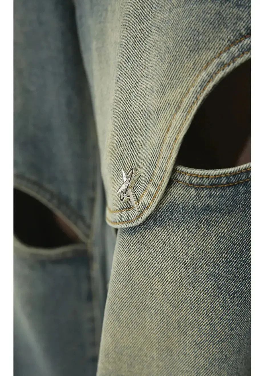 Japanese Brand Hollow Out Luxury Baggy Jeans Size US 32 / EU 48 - 4 Thumbnail