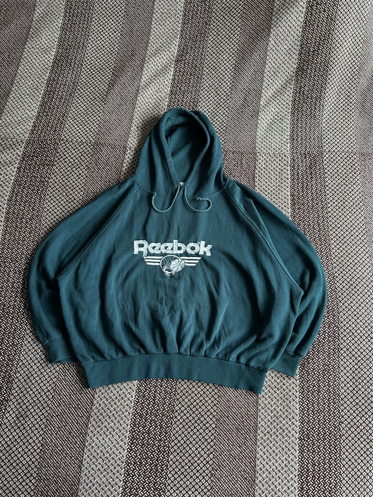 Reebok × Vintage Reebok Baggy Fit Hoodie Streetwear Big Logo Size L / XL Size US L / EU 52-54 / 3 - 1 Thumbnail