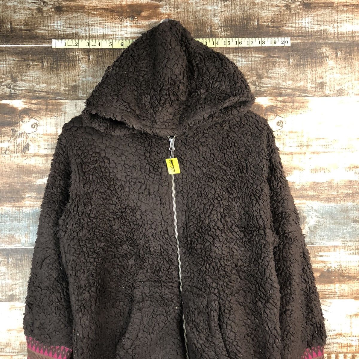 Japanese Brand Beams Hearts Brown fleece sweater Hoodie #A2358 Size L / US 10 / IT 46 - 2 Thumbnail