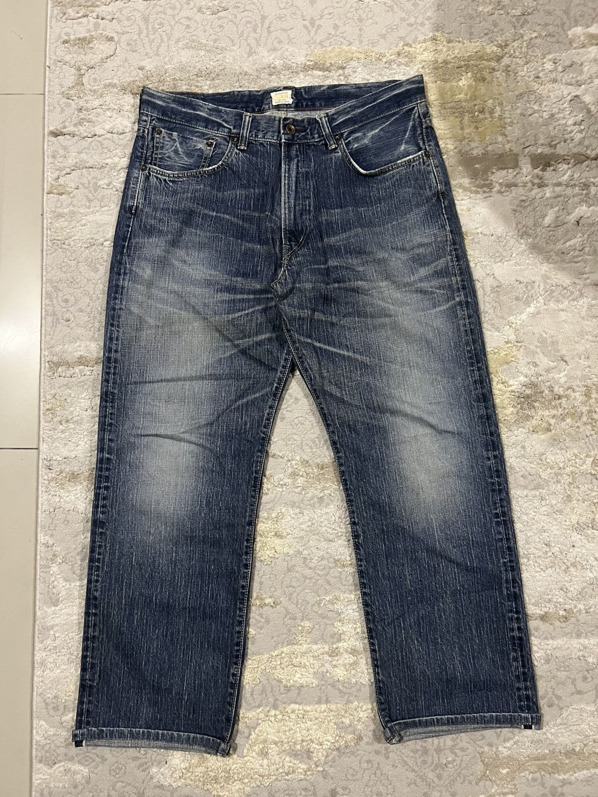 Samurai Jeans ED-80 Nihon Men Selvaged 13.5oz Organic Mud Wash Dirty Denim Size US 36 / EU 52 - 2 Thumbnail
