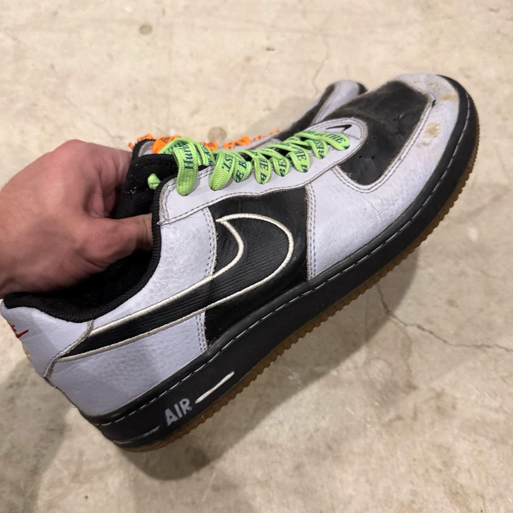 Nike VINTAGE Nike Air Force 1 Stealth Black Mens 12 306353-006 RARE Euro Exclusive Athletic Sneaker Size ONE SIZE - 3 Thumbnail