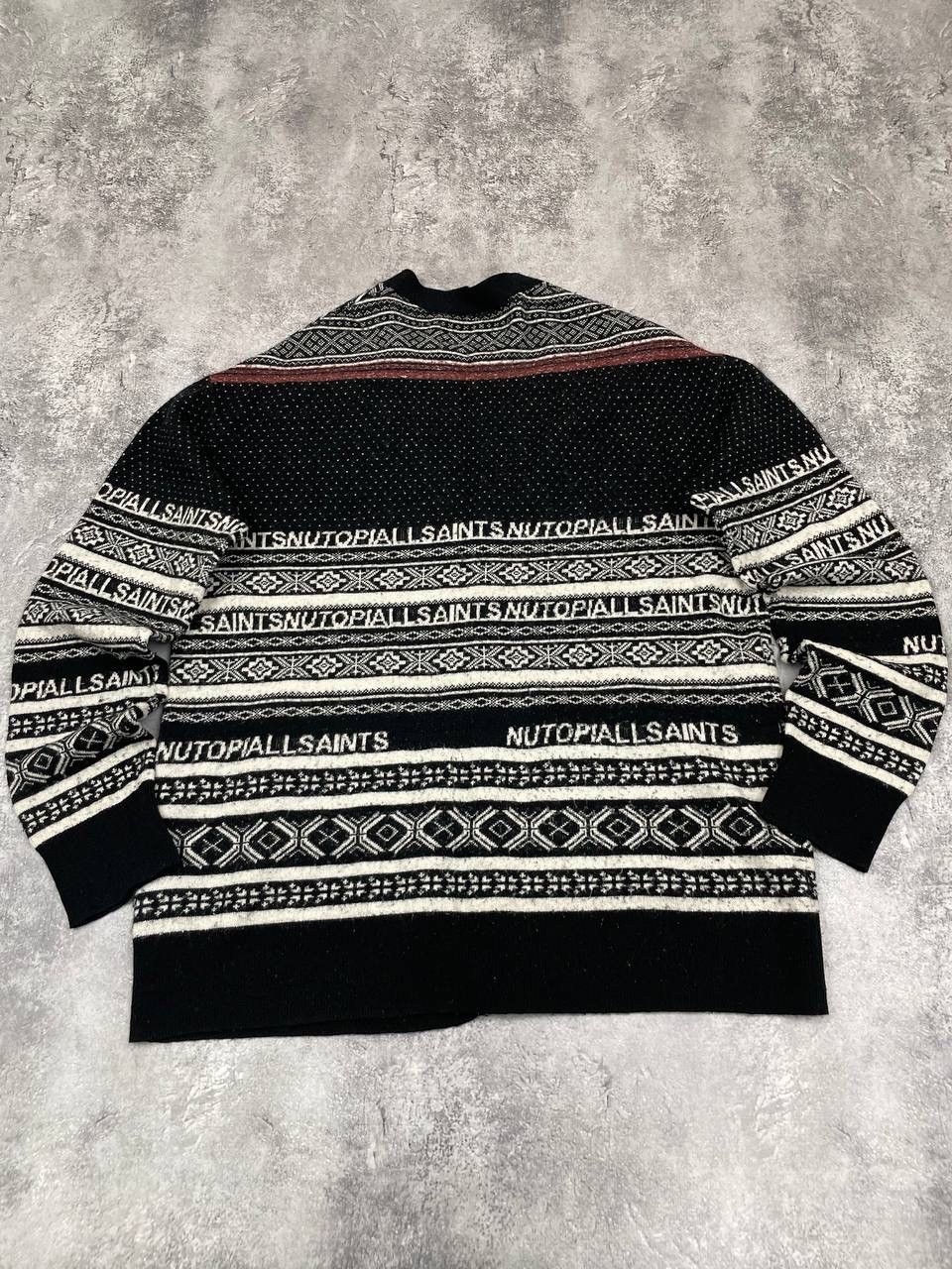 Allsaints AllSaints Men Knit Cardigan Black White Pattern Sweater Size US XS / EU 42 / 0 - 8 Thumbnail
