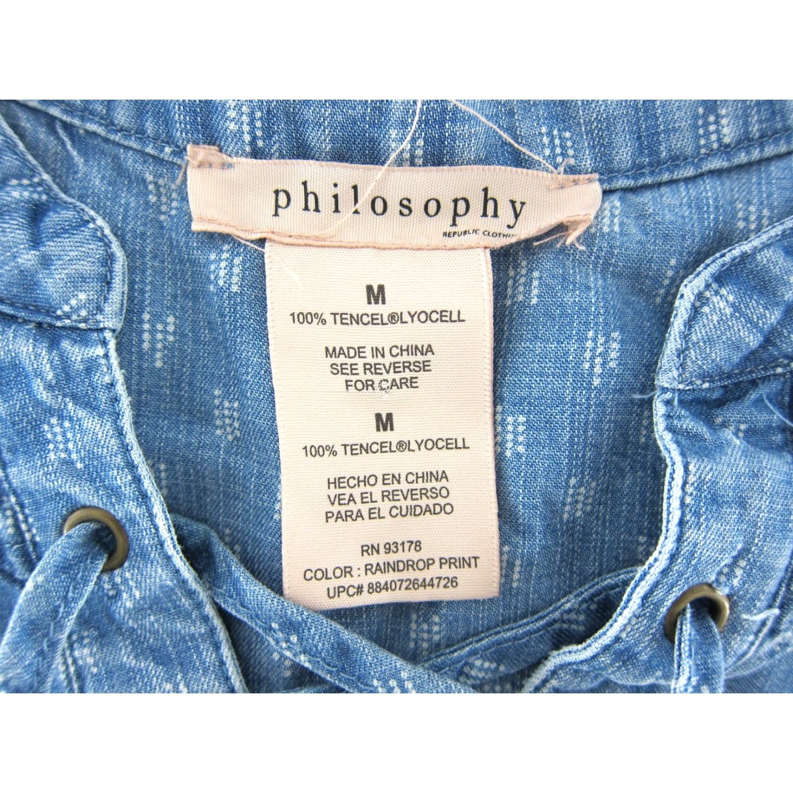 Vintage Philosophy Shirt Dress M Women's 100% Tencel Blue White Denim Pocket Short Sleeve Tunic Shirt Dress M Boho 80s 90s Hippie Boho Pockets Womens Size M / US 6-8 / IT 42-44 - 3 Thumbnail