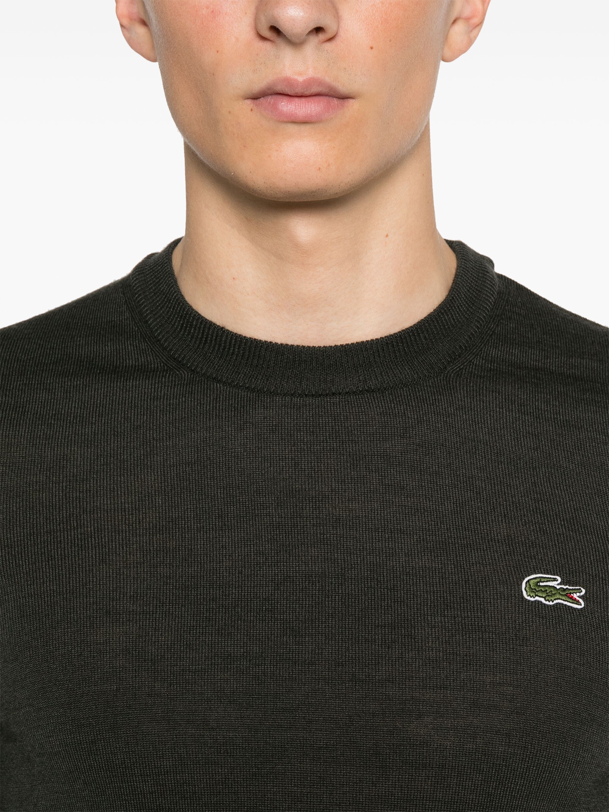 Lacoste o1s22i1n1124 Wool Blend Pullover Sweater in Khaki Size US XXL / EU 58 / 5 - 5 Thumbnail